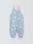 John Lewis Baby Swan Print Waterproof Dungarees, Multi