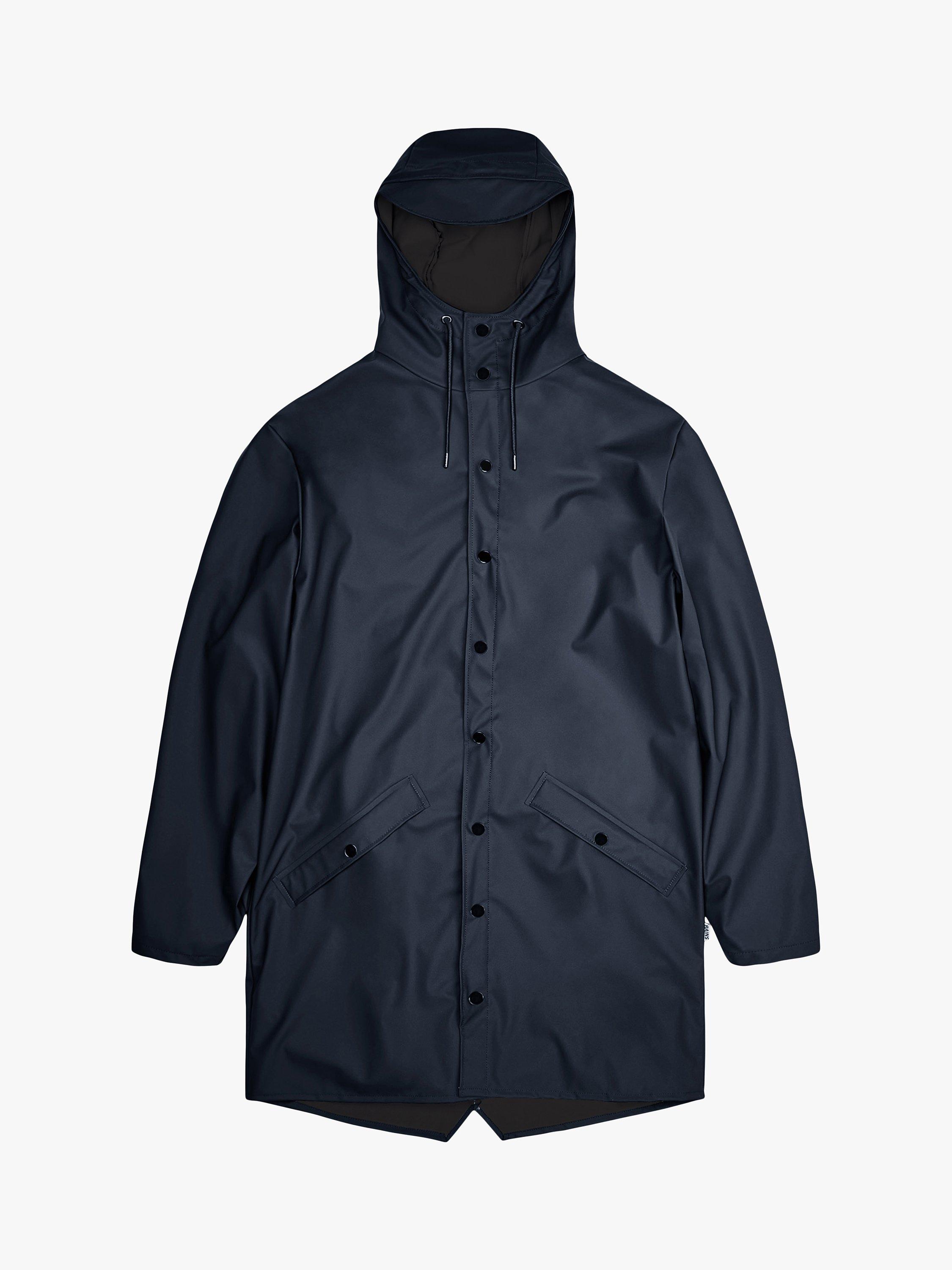 Rains Unisex Waterproof Long Rain Jacket 47 Navy