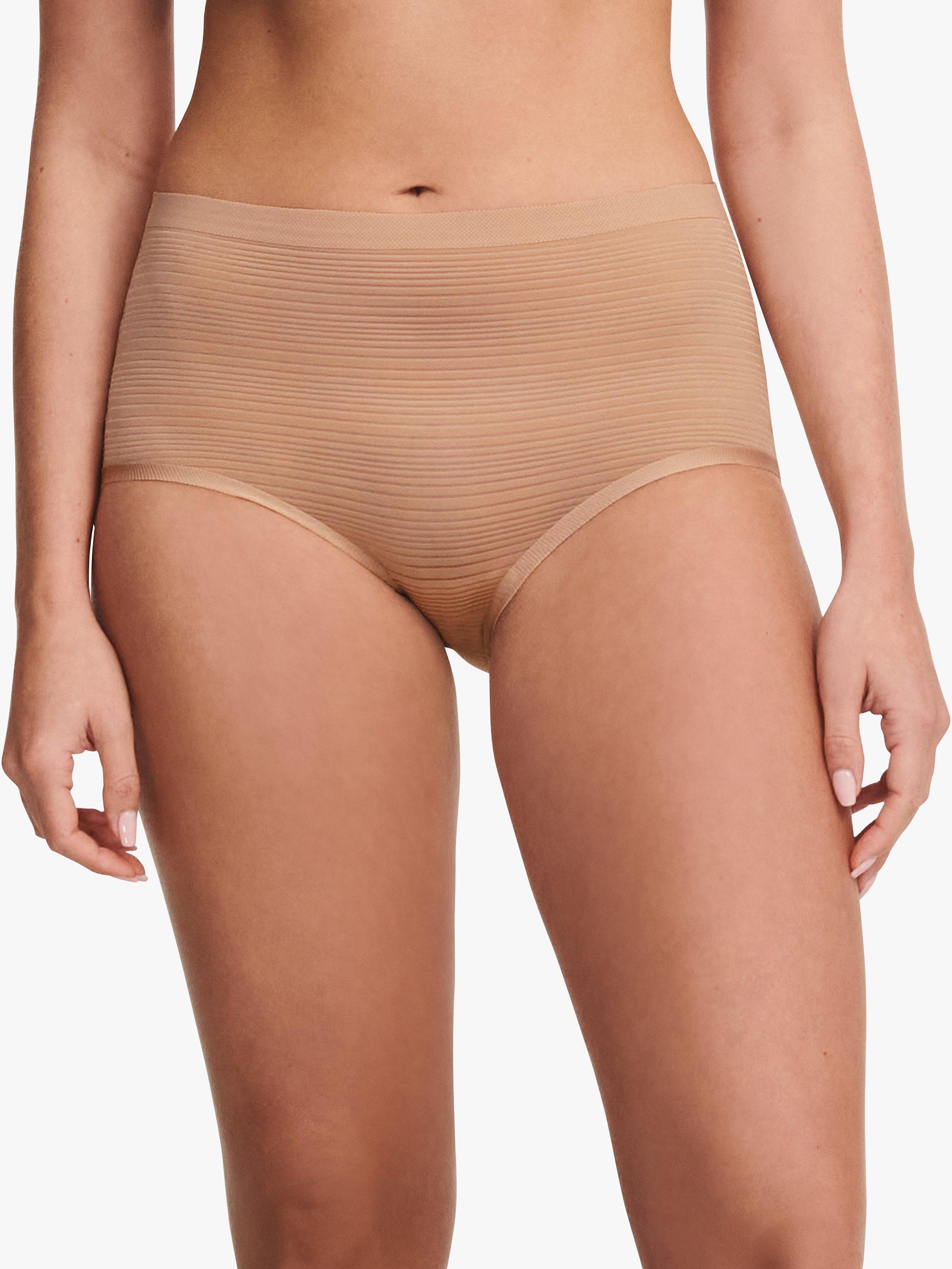 Chantelle Soft Stretch Stripes High Waist Brief, Clay Nude, One Size