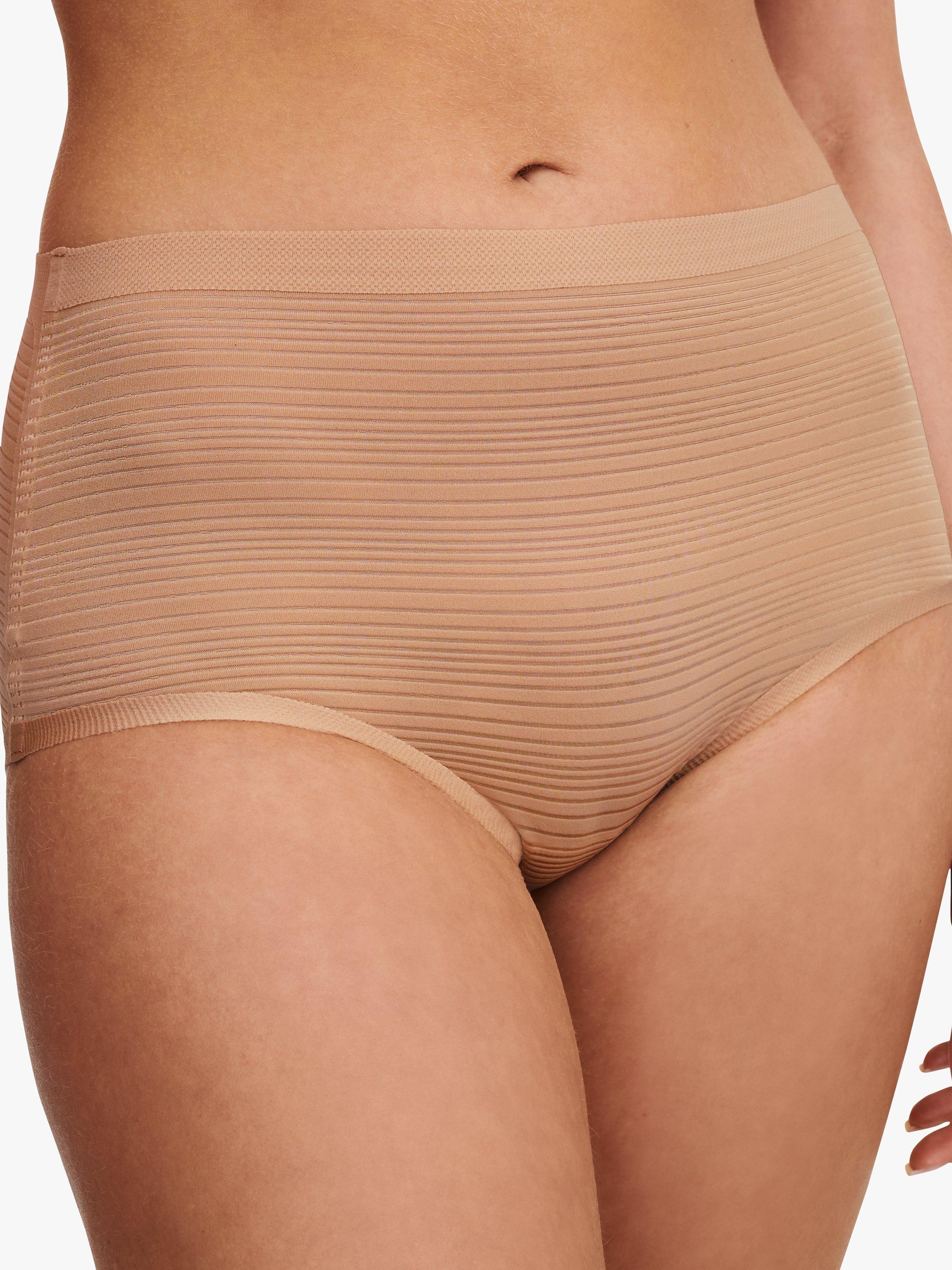 Chantelle Soft Stretch Stripes High Waist Brief, Clay Nude, One Size