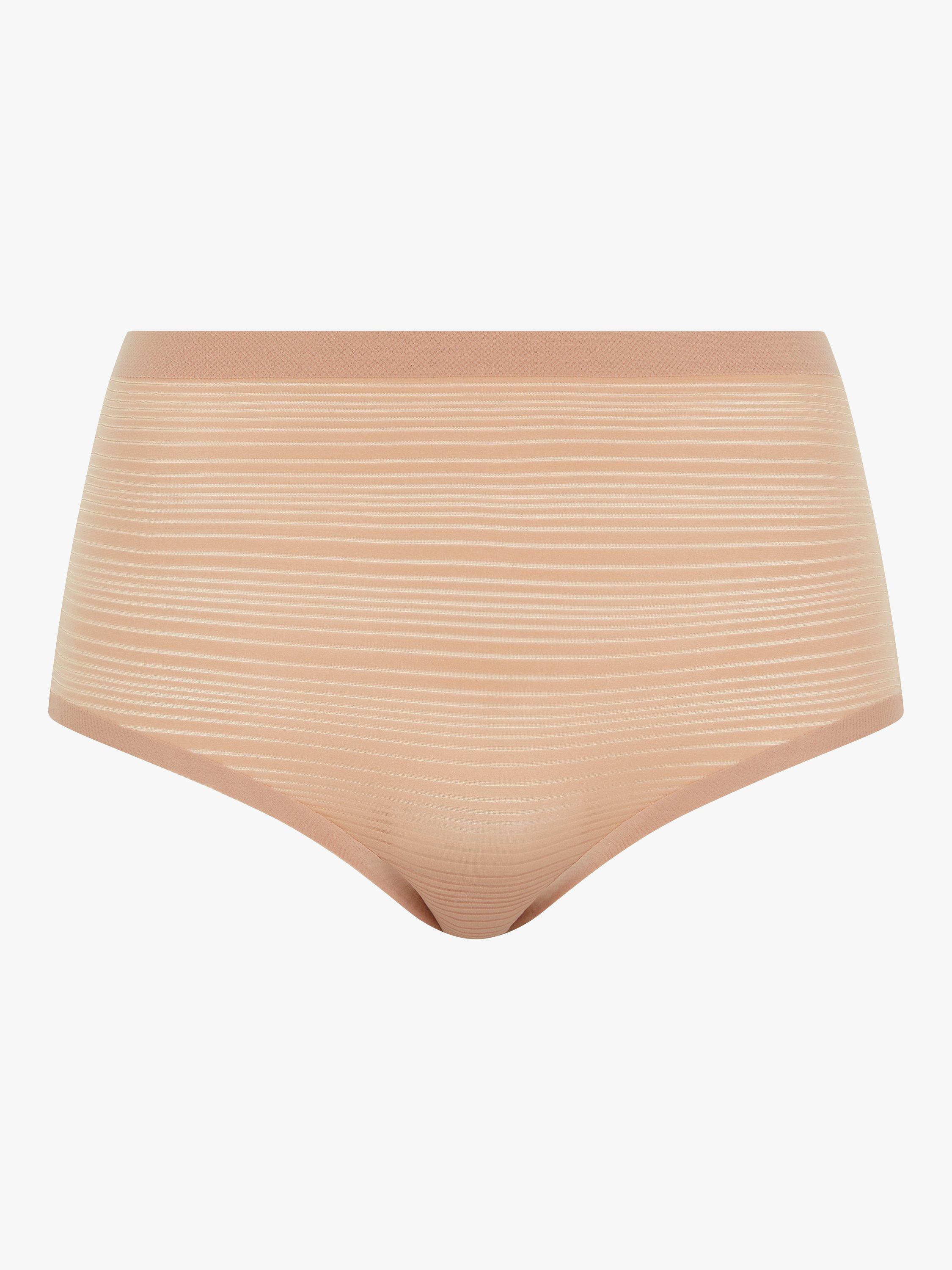 Chantelle Soft Stretch Stripes High Waist Brief, Clay Nude, One Size