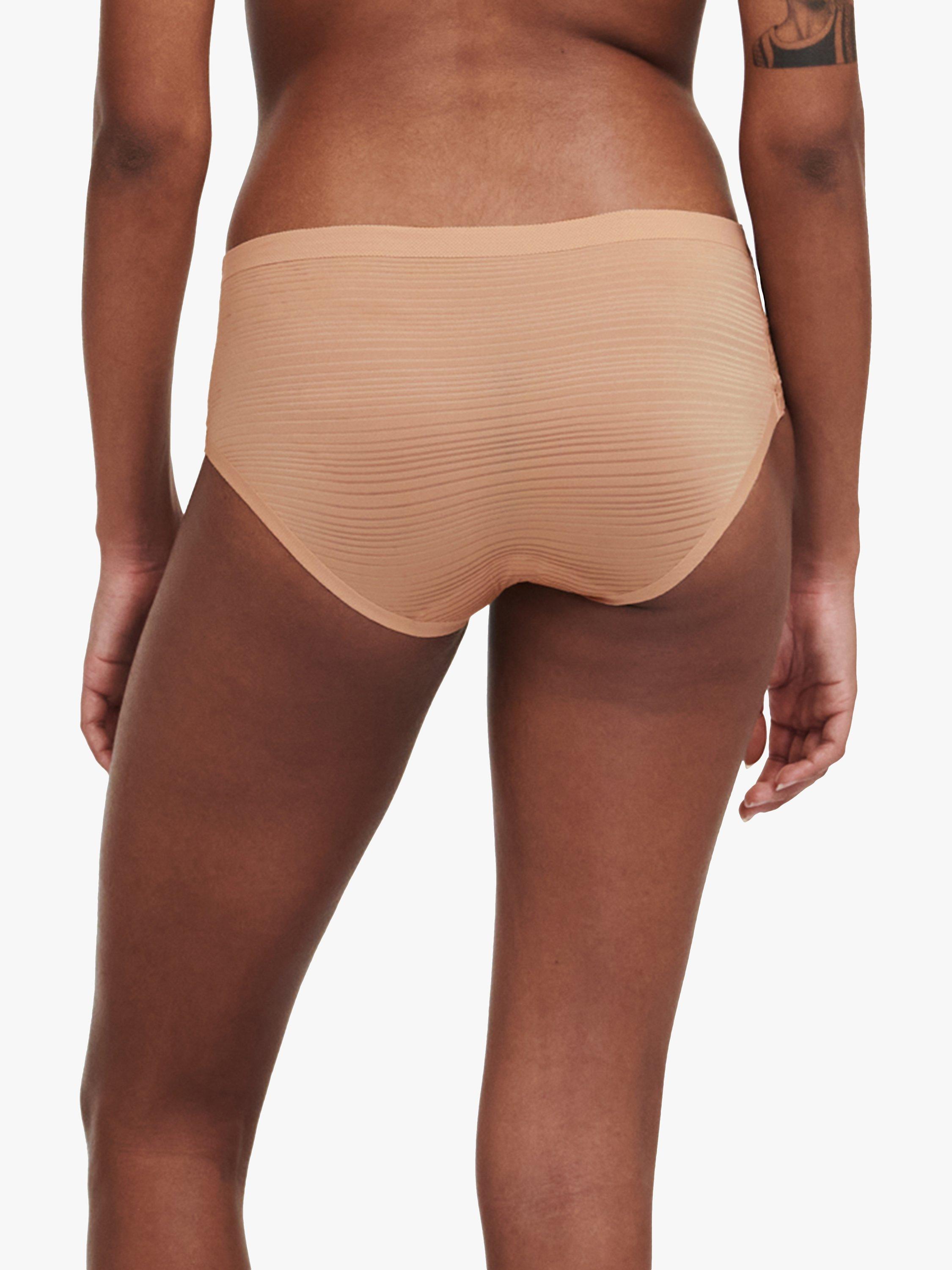 Chantelle Soft Stretch Stripes Hipster Knickers, Clay Nude, One Size