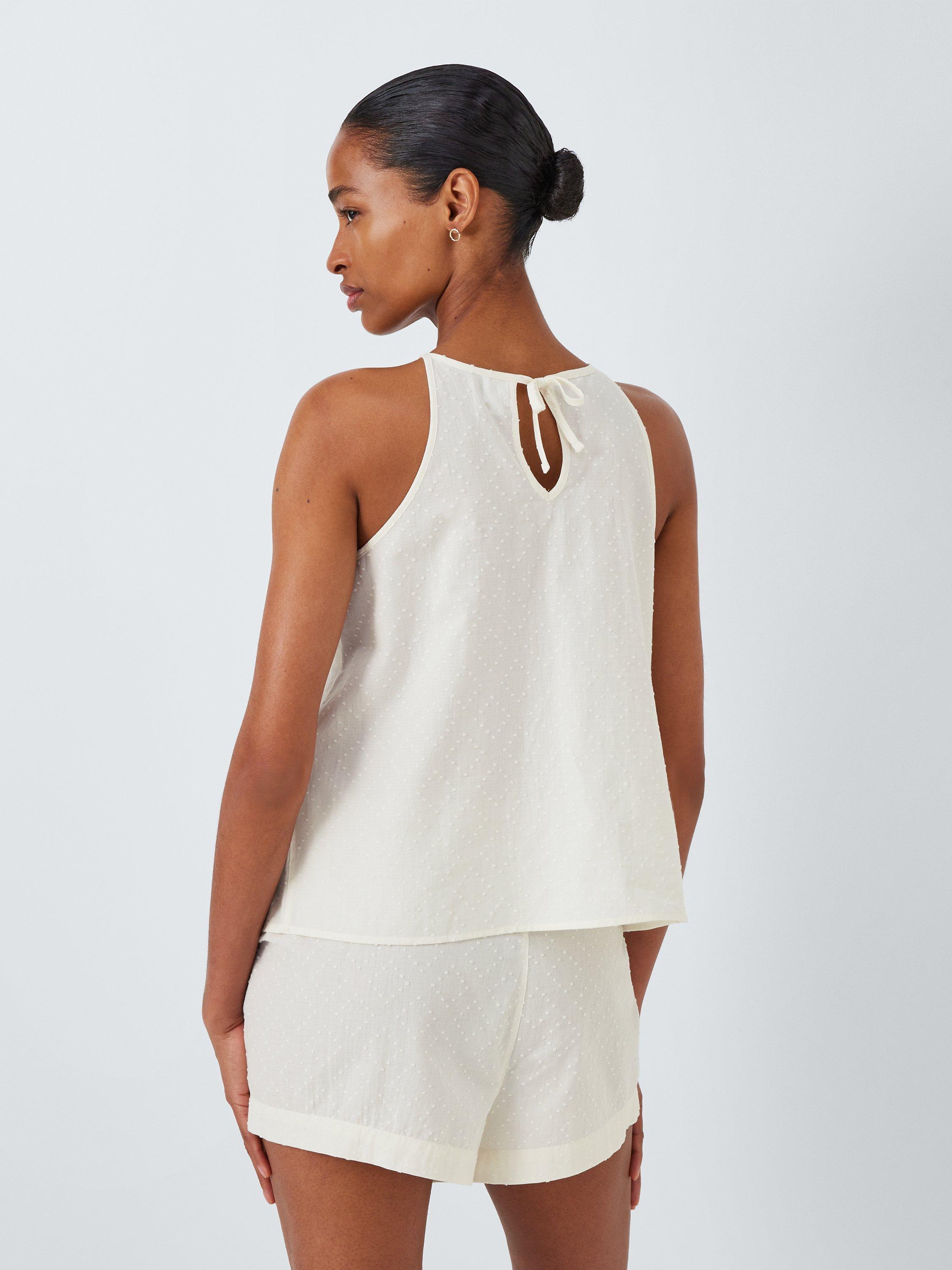 Product image 2 of 6, which shows John Lewis Diamond Camisole Short Pyjama Set, Ivory, 16