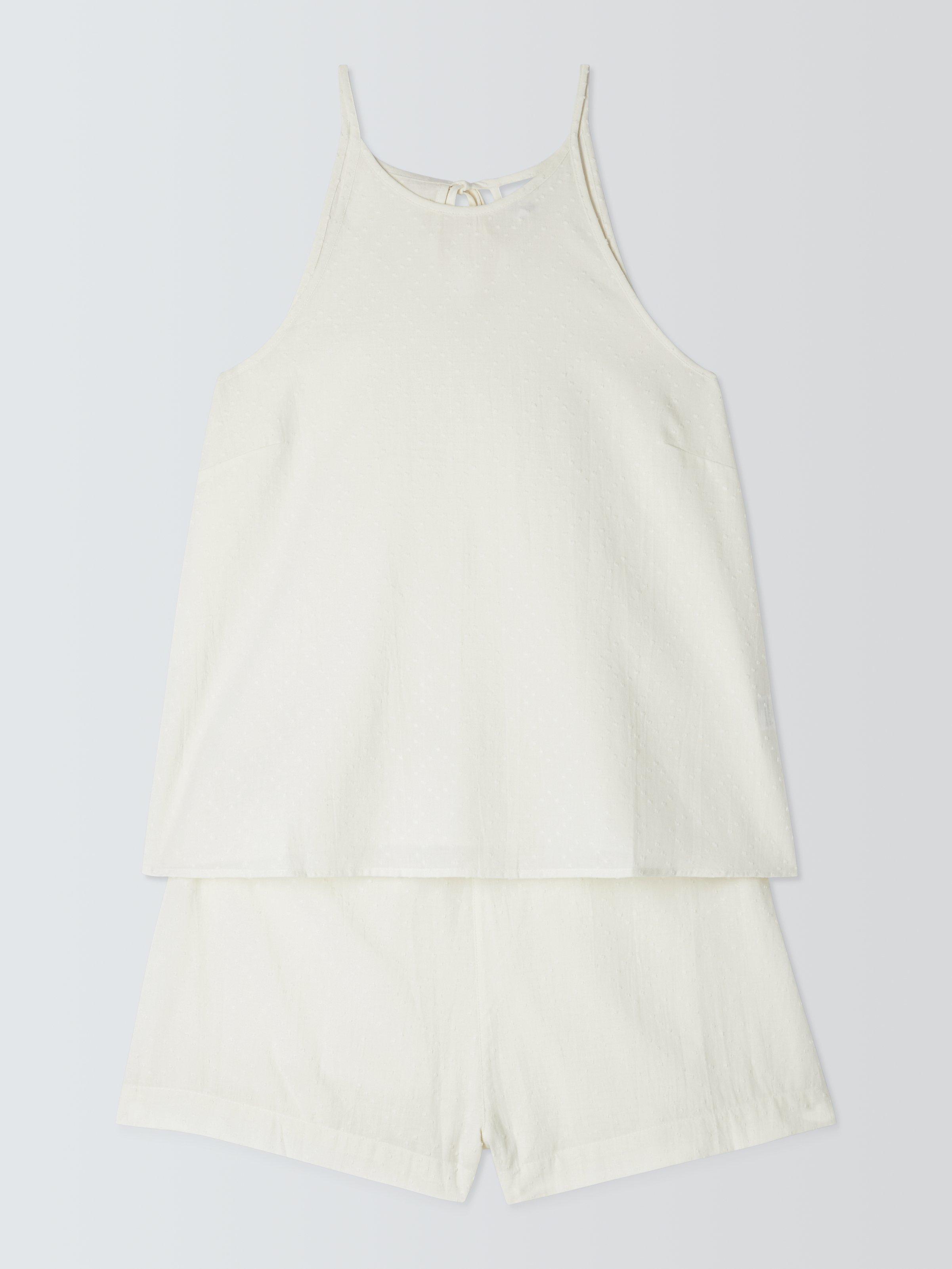 John Lewis Diamond Camisole Short Pyjama Set, Ivory, 12