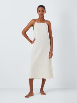 John Lewis Dobby Midi Chemise, Ivory, Ivory