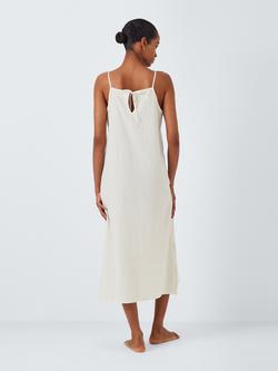 John Lewis Dobby Midi Chemise, Ivory - view 2, Ivory