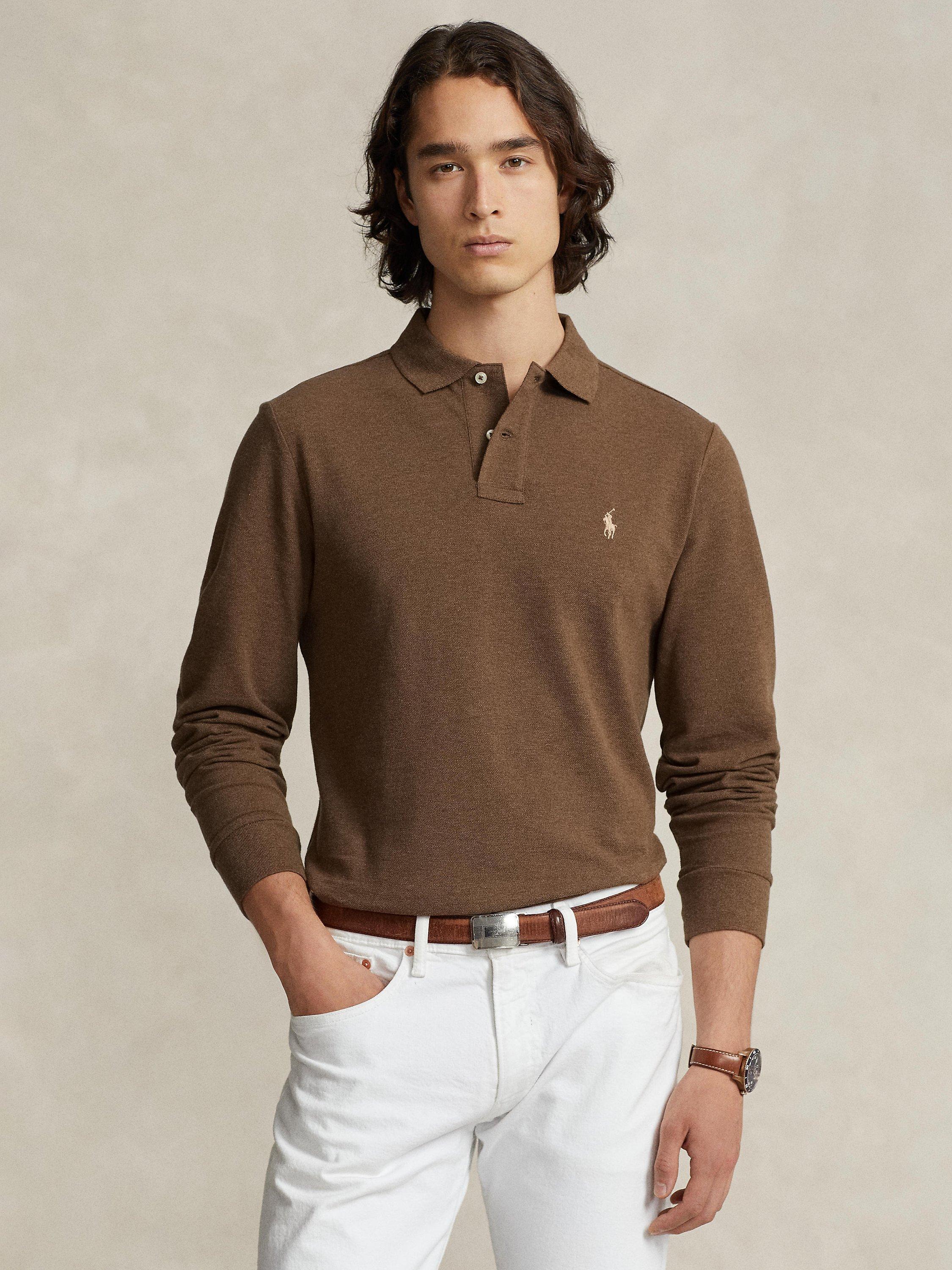 Brown polo shirt ralph lauren online