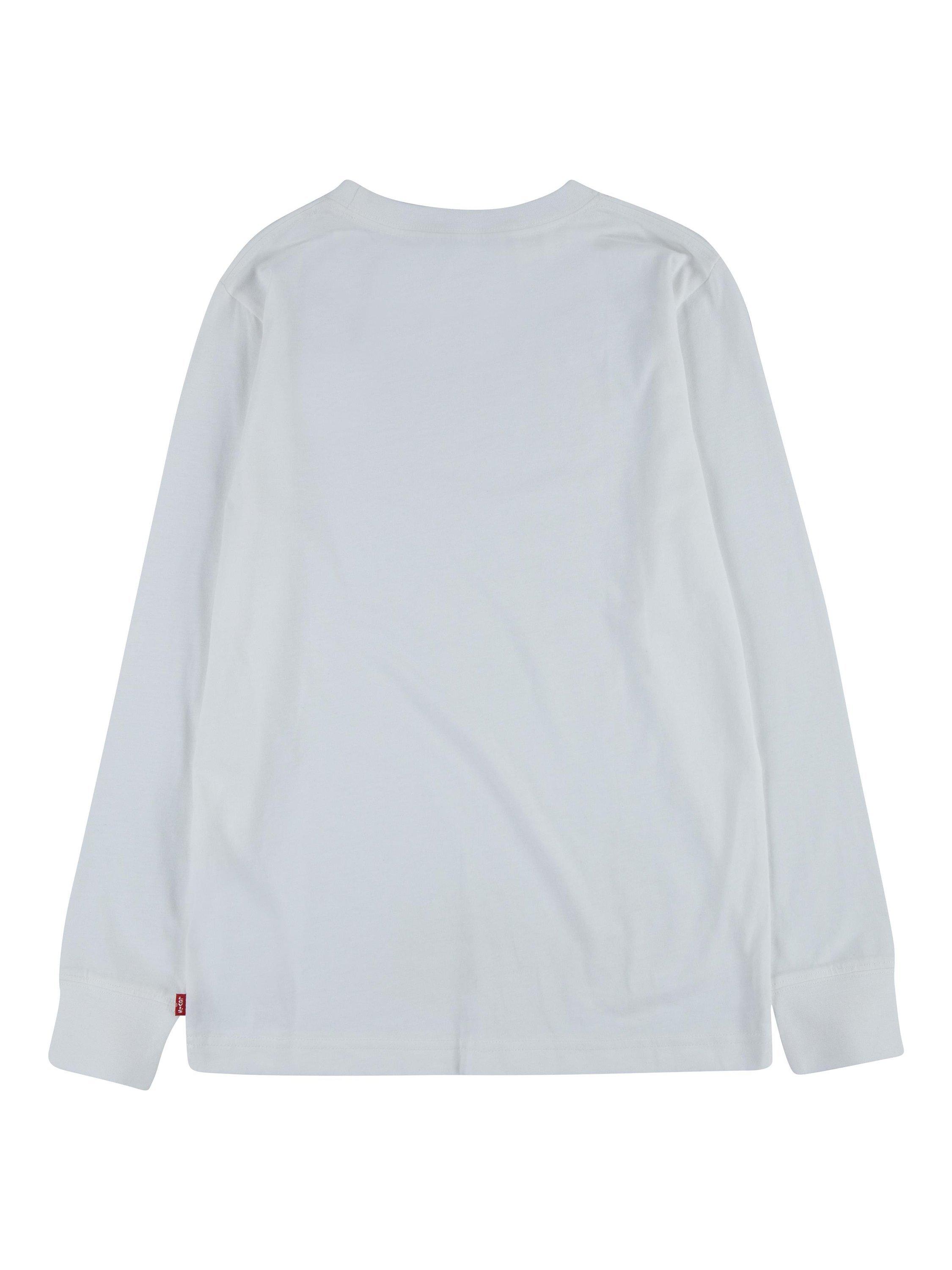 Product image 2 of 5, which shows Levi's Kids' Mini Batwing Logo Long Sleeve T-Shirt, White, 10 years