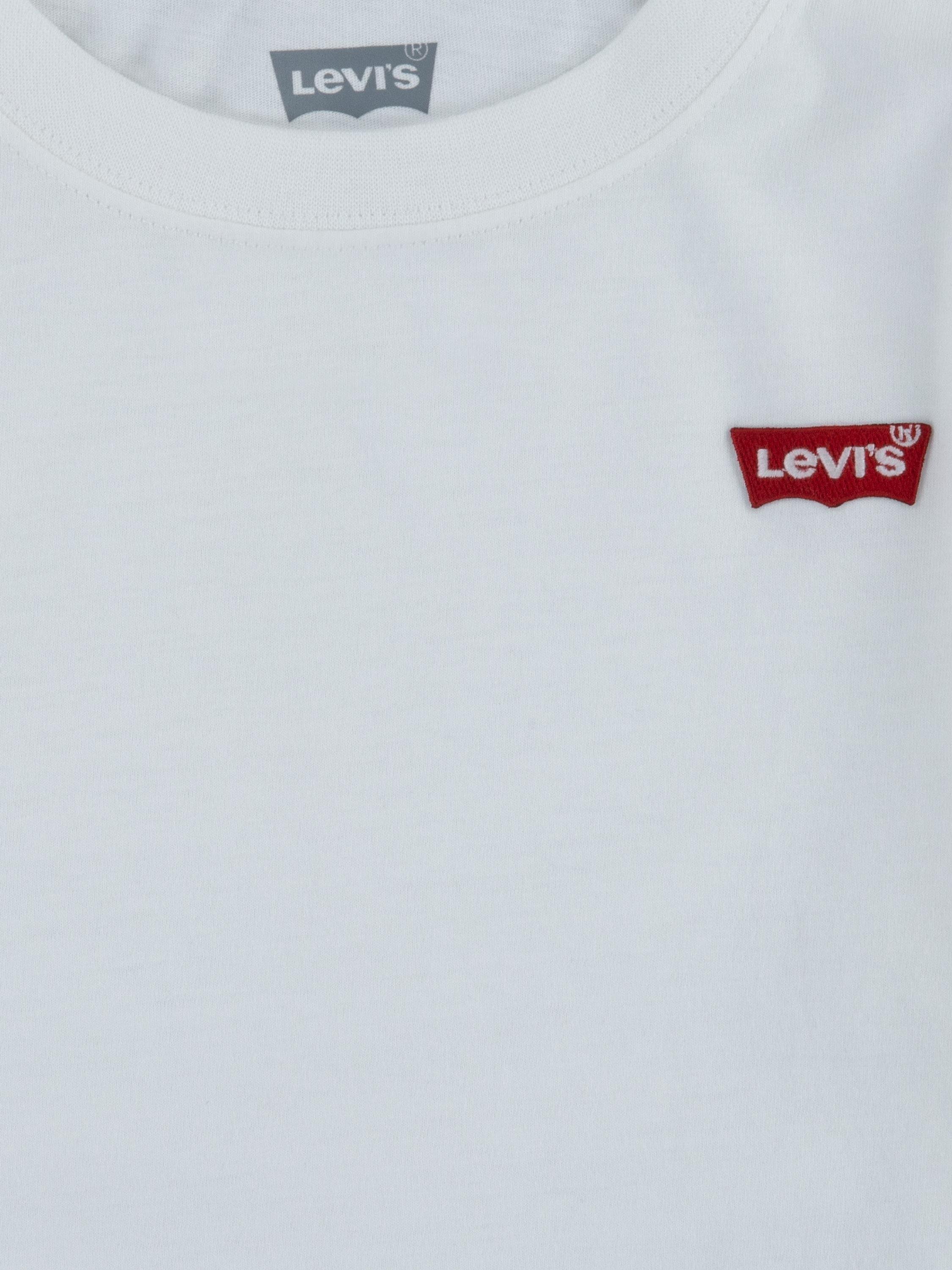 Product image 3 of 5, which shows Levi's Kids' Mini Batwing Logo Long Sleeve T-Shirt, White, 10 years