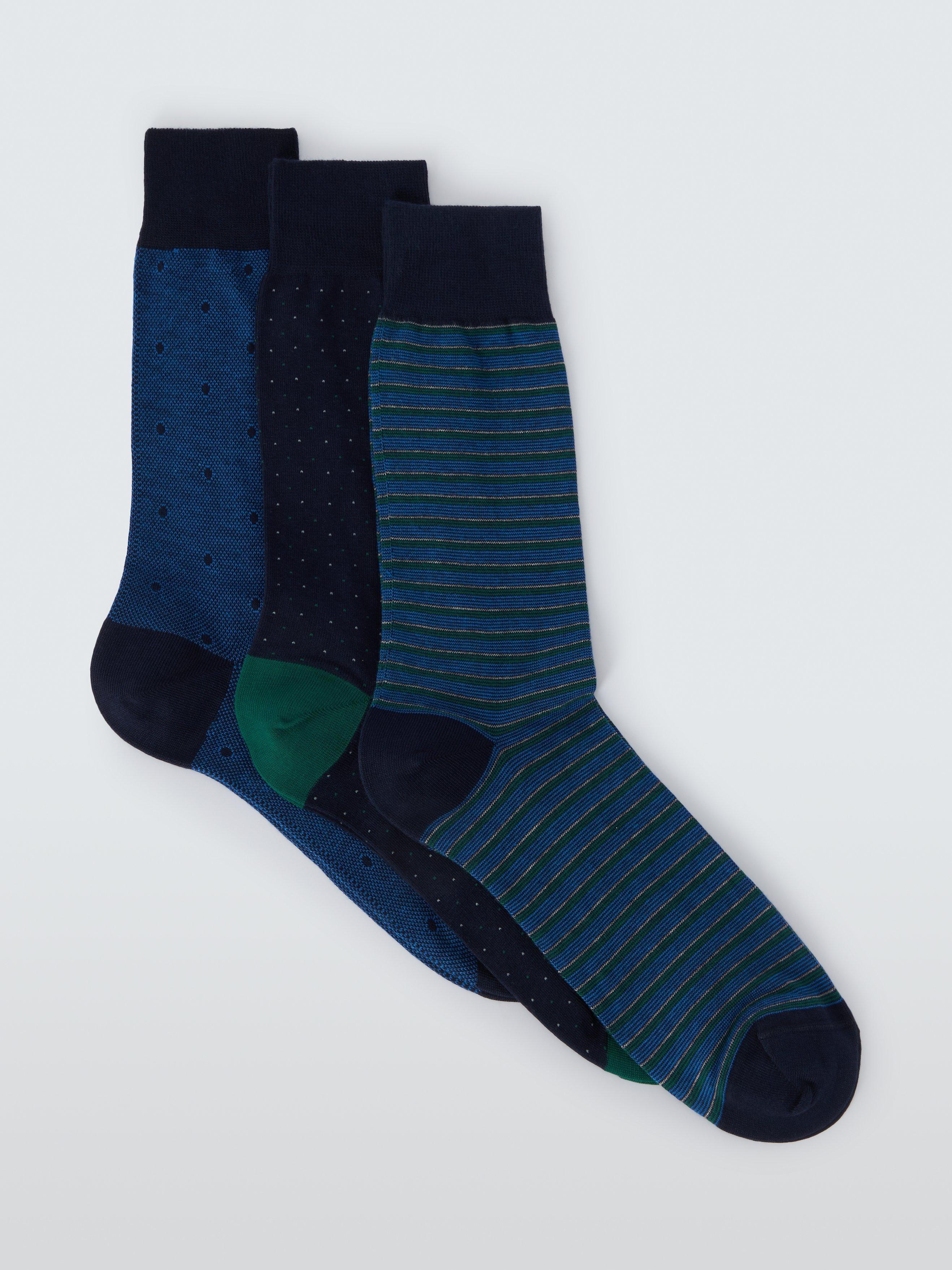 John Lewis Premium Socks, Pack of 3, Multi
