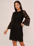 Adrianna Papell Lace Short Dress, Black