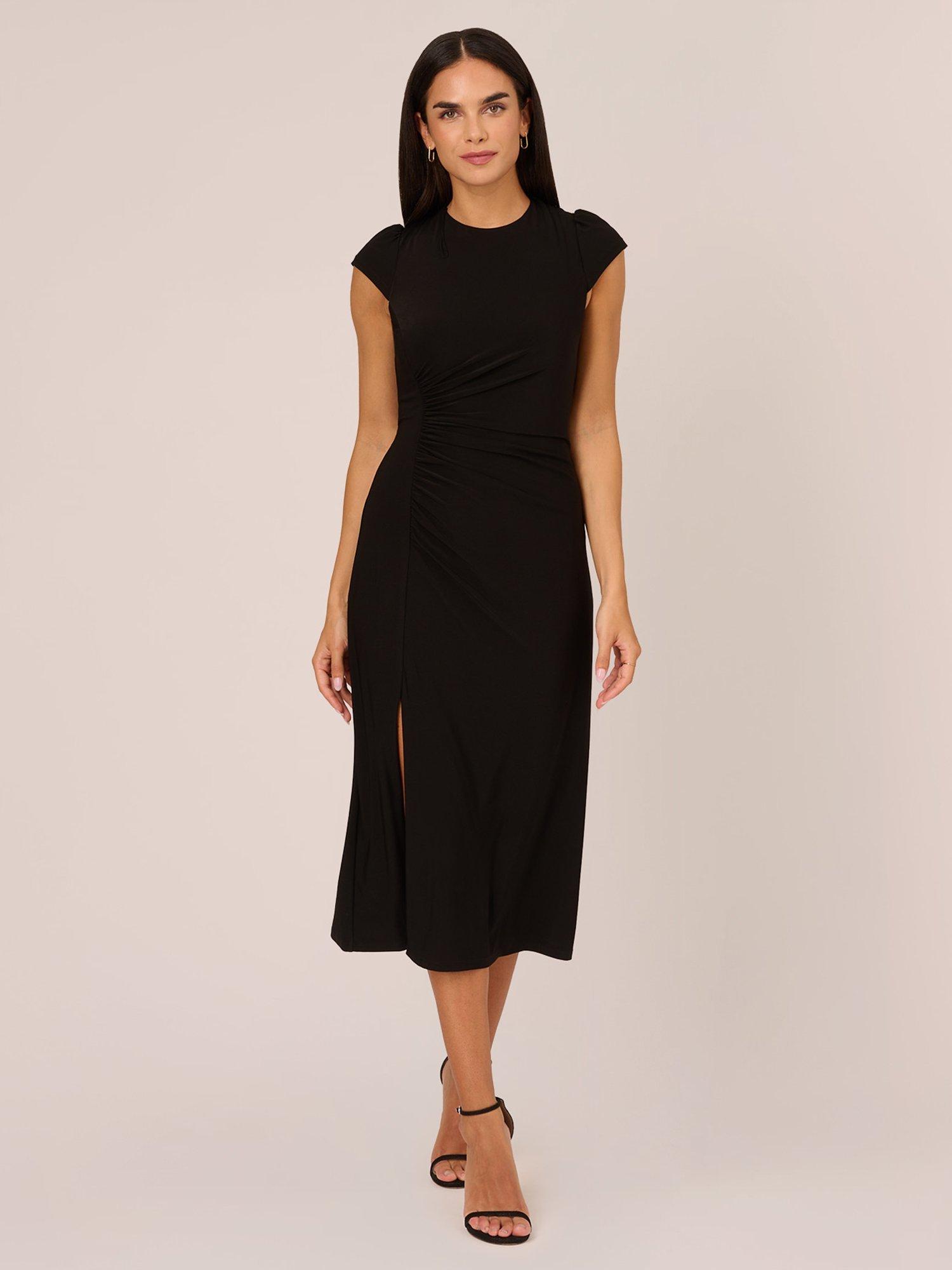 Product image 1 of 7, which shows Adrianna Papell Jersey Midi Dress, Black, 6