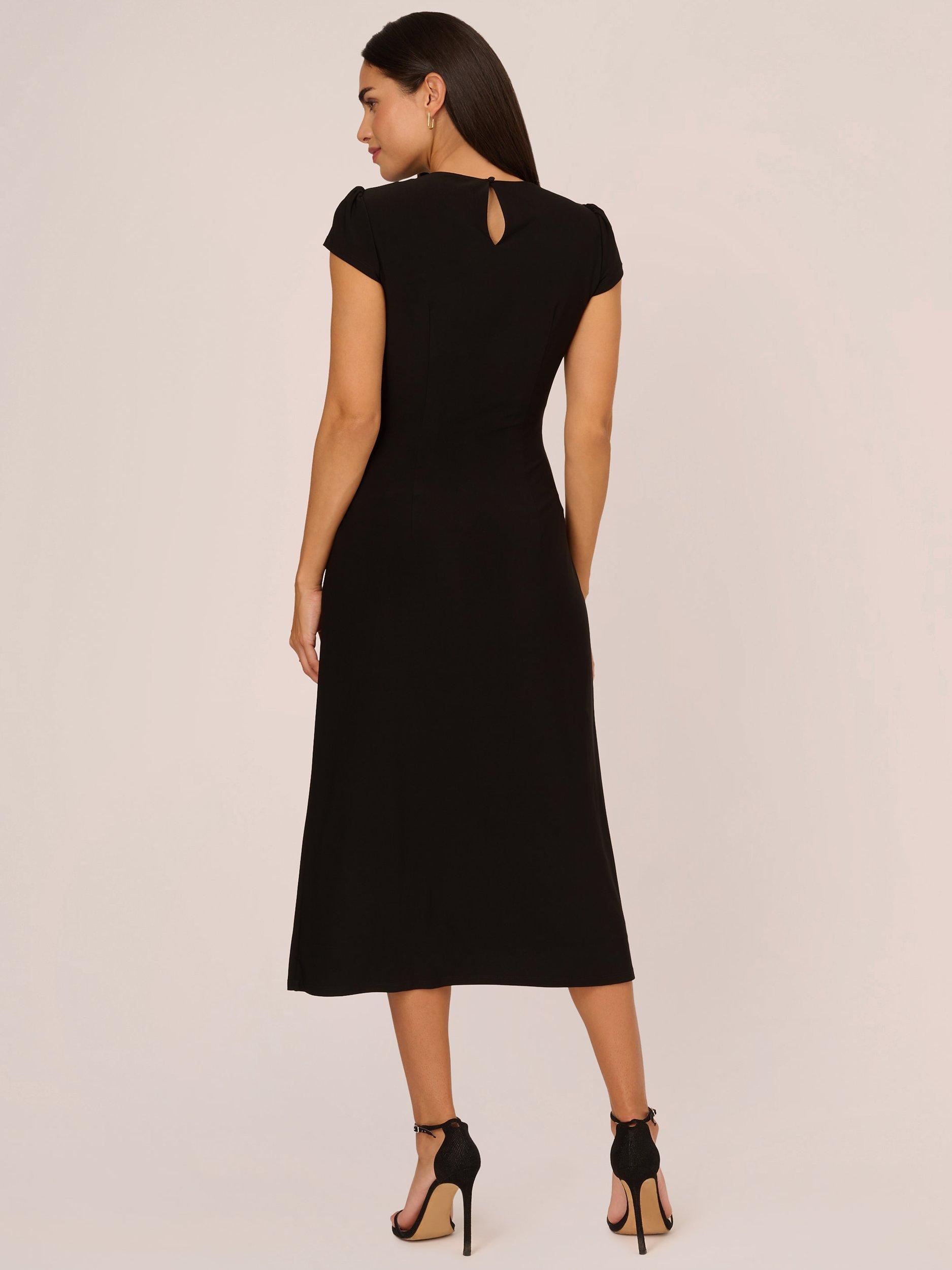 Product image 2 of 7, which shows Adrianna Papell Jersey Midi Dress, Black, 6