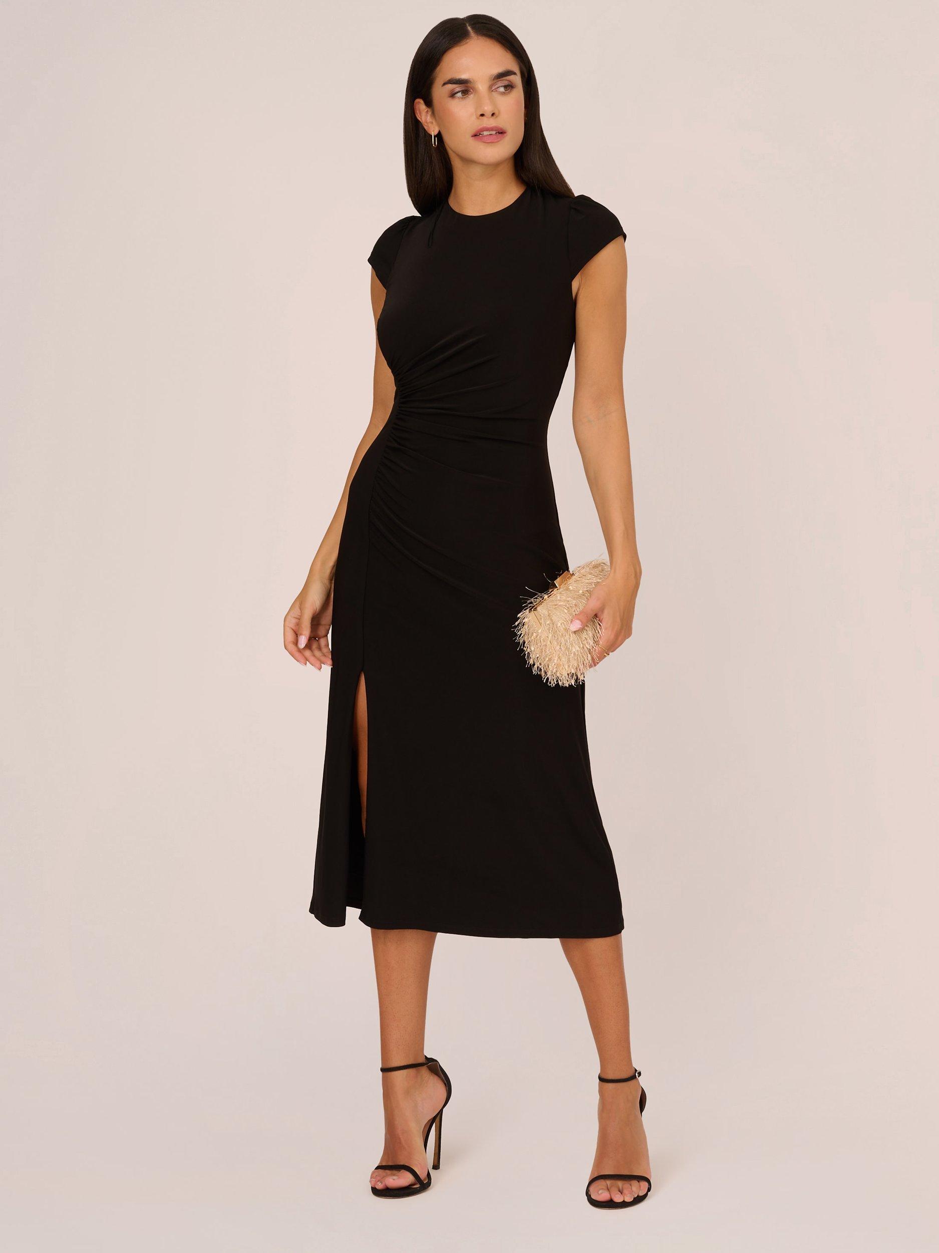 Product image 3 of 7, which shows Adrianna Papell Jersey Midi Dress, Black, 6