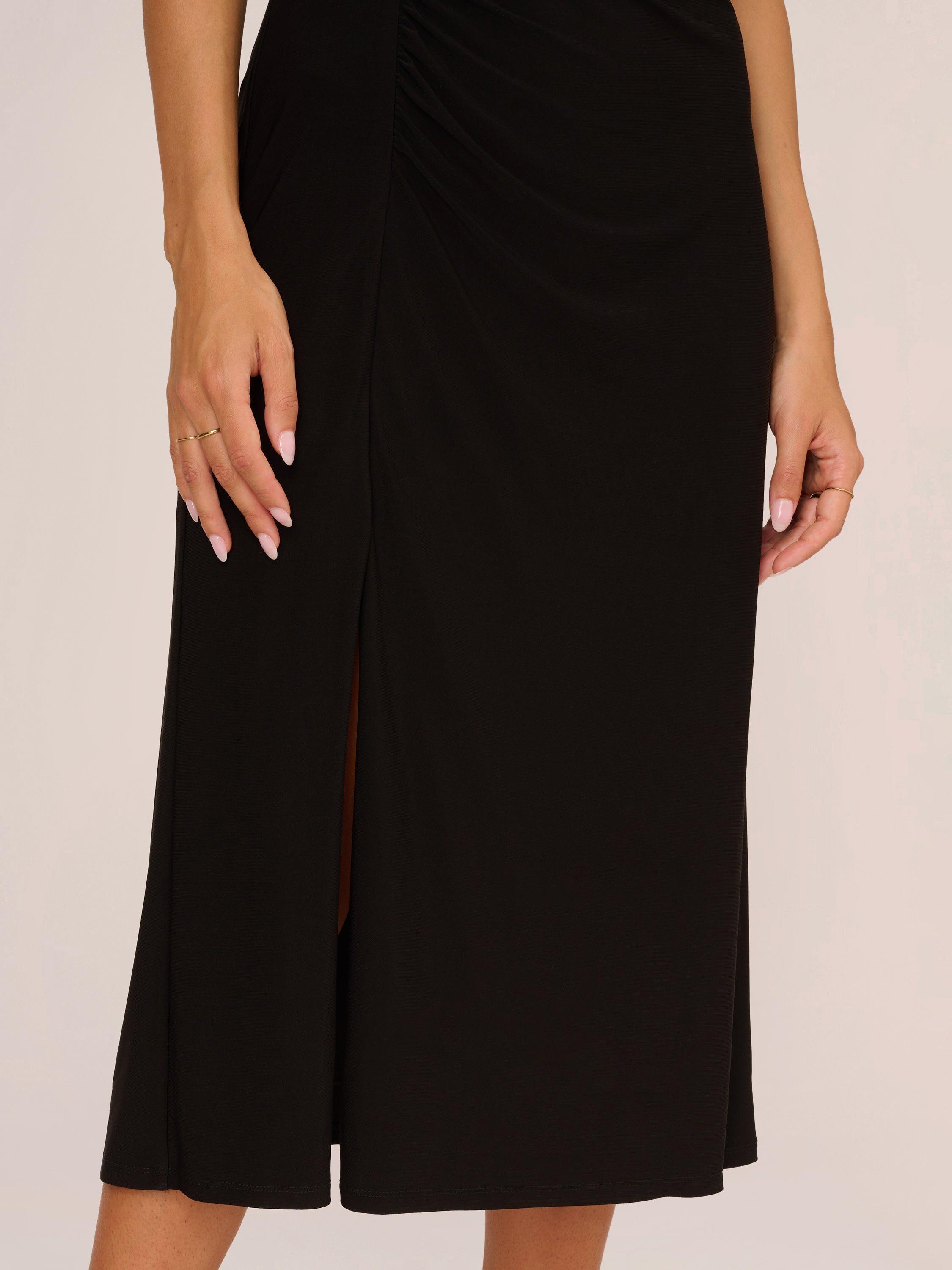 Product image 5 of 7, which shows Adrianna Papell Jersey Midi Dress, Black, 6