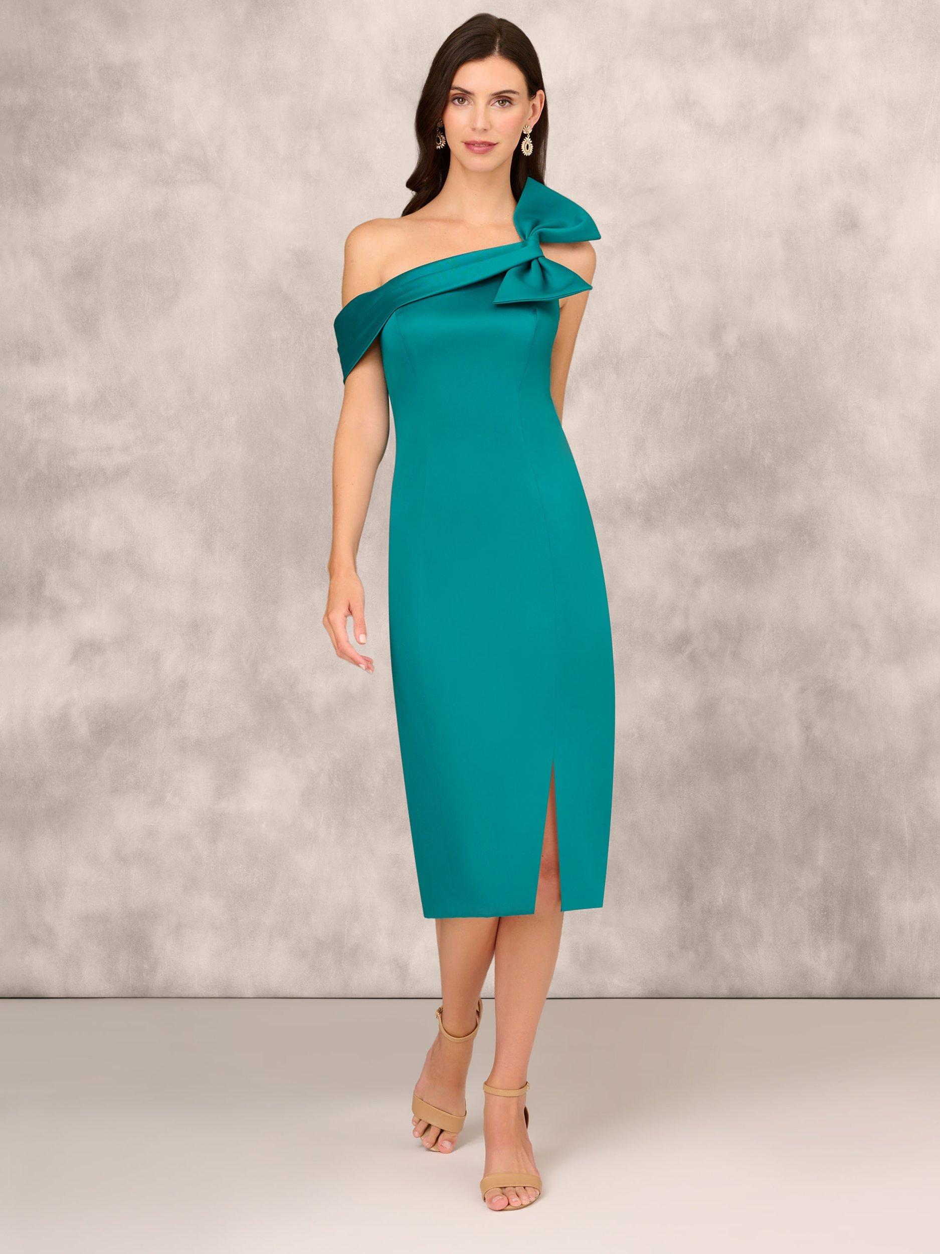 Aidan Mattox by Adrianna Papell Stretch Mikado Dress Deep Emerald