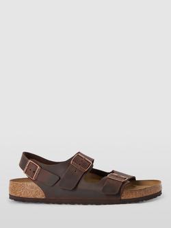 Birkenstock Milano Leather Footbed Sandals, Brown