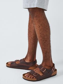 Birkenstock Milano Leather Footbed Sandals - view 2, Brown