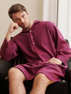 British Boxers Herringbone Brushed Cotton Nightshirt - view 2, Cahors Damson