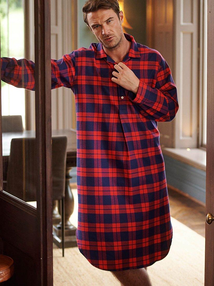 Product image 1 of 2, which shows British Boxers Tartan Brushed Cotton Nightshirt , Dumbarton, S