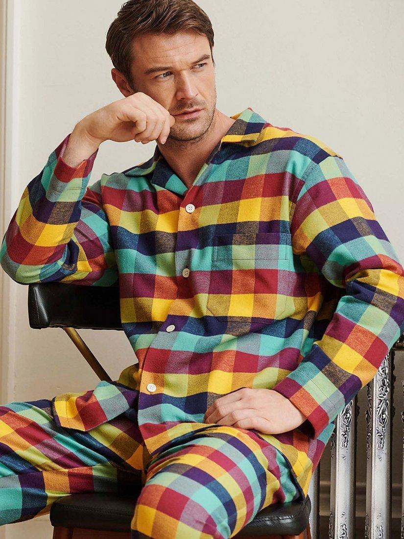 Product image 2 of 2, which shows British Boxers Check Brushed Cotton Pyjama Set, Edinburgh, S