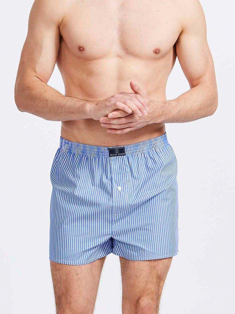 Product image 2 of 4, which shows British Boxers Signature Classic Cut Boxer Shorts, Burford Stripe, S