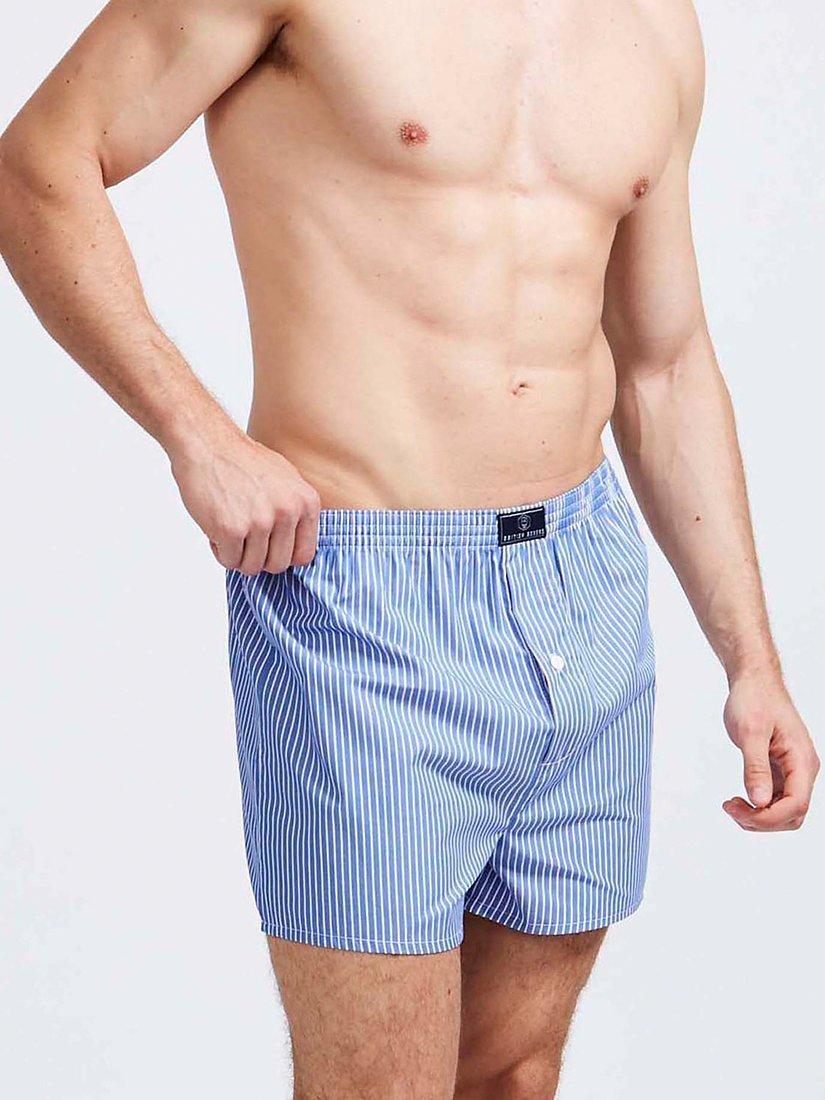 Product image 3 of 4, which shows British Boxers Signature Classic Cut Boxer Shorts, Burford Stripe, S