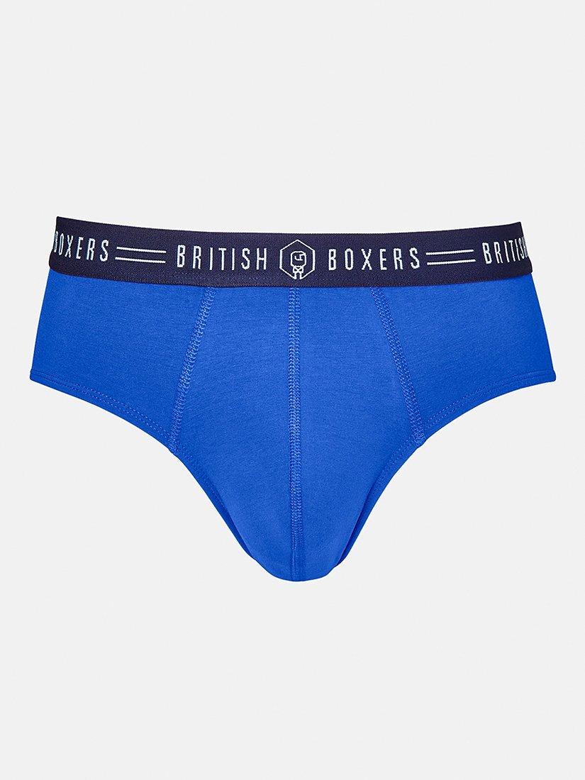 Product image 4 of 5, which shows British Boxers Cotton Briefs, Pack of 3, Multi, S