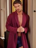 British Boxers Herringbone Brushed Cotton Dressing Gown, Cahors Damson