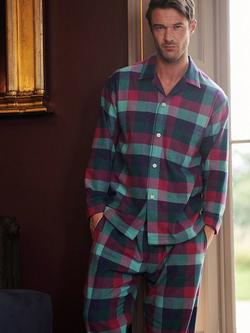 British Boxers Check Brushed Cotton Pyjama Set - view 2, Montrose