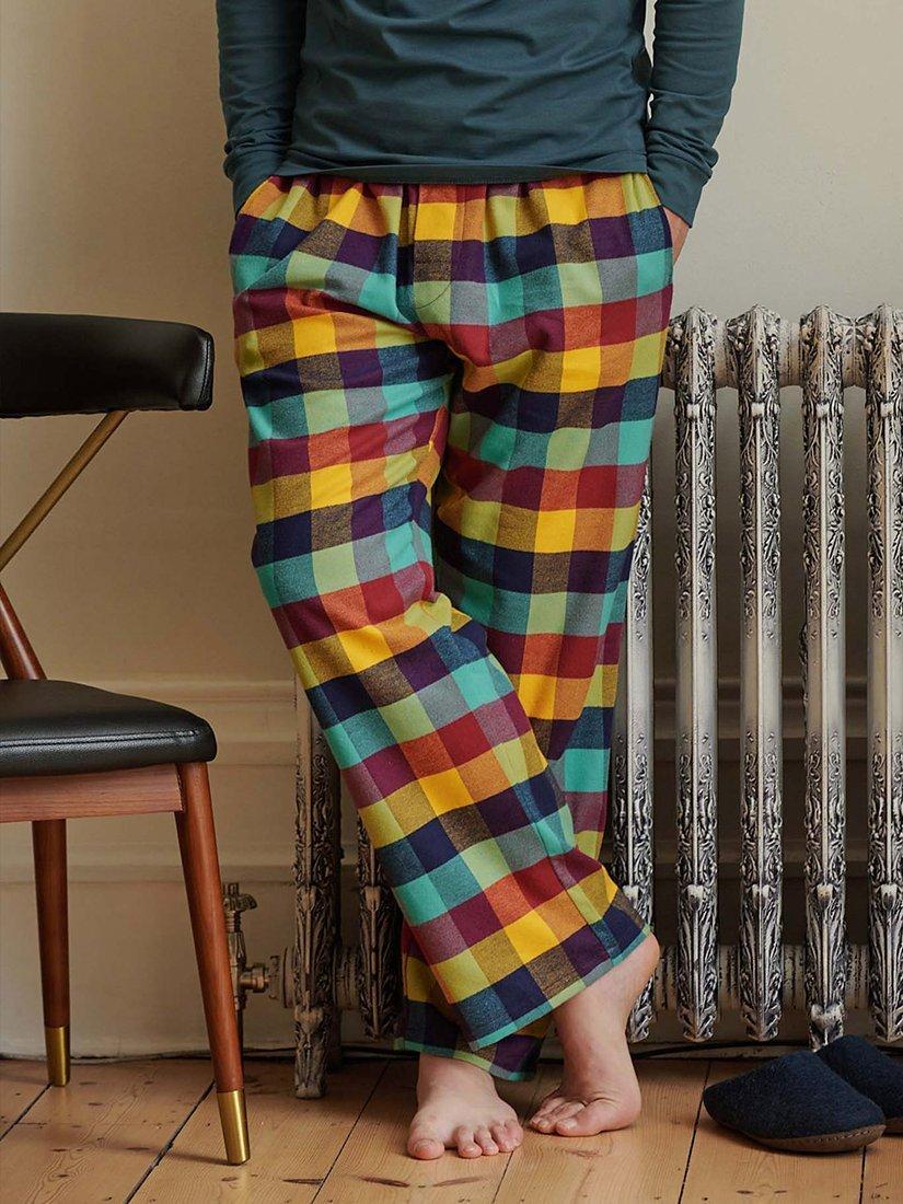 Product image 2 of 2, which shows British Boxers Check Brushed Cotton Pyjama Trousers, Edinburgh, S