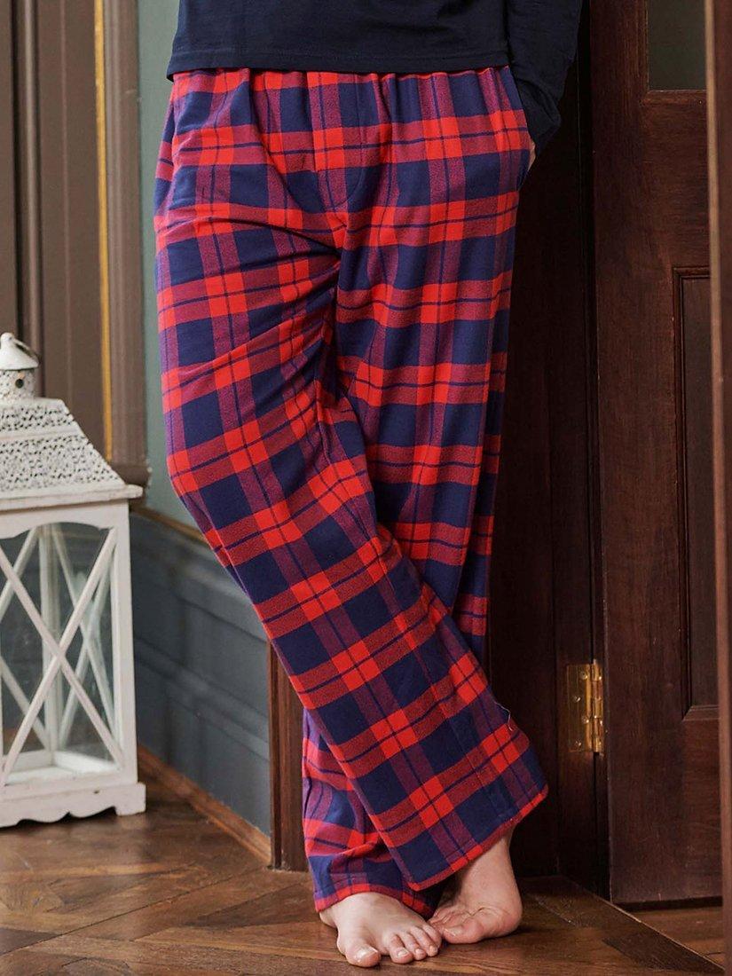 Product image 2 of 4, which shows British Boxers Tartan Brushed Cotton Pyjama Trousers, Dumbarton, S