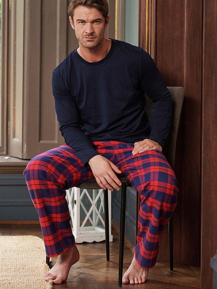 Product image 4 of 4, which shows British Boxers Tartan Brushed Cotton Pyjama Trousers, Dumbarton, S