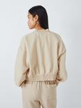 John Lewis ANYDAY Linen Blend Bomber Jacket, Oatmeal