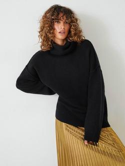 HUSH Meryl Roll Neck Wool Blend Jumper - view 2, Black