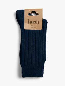 HUSH Murica Cashmere Blend Ribbed Socks - view 2, Navy