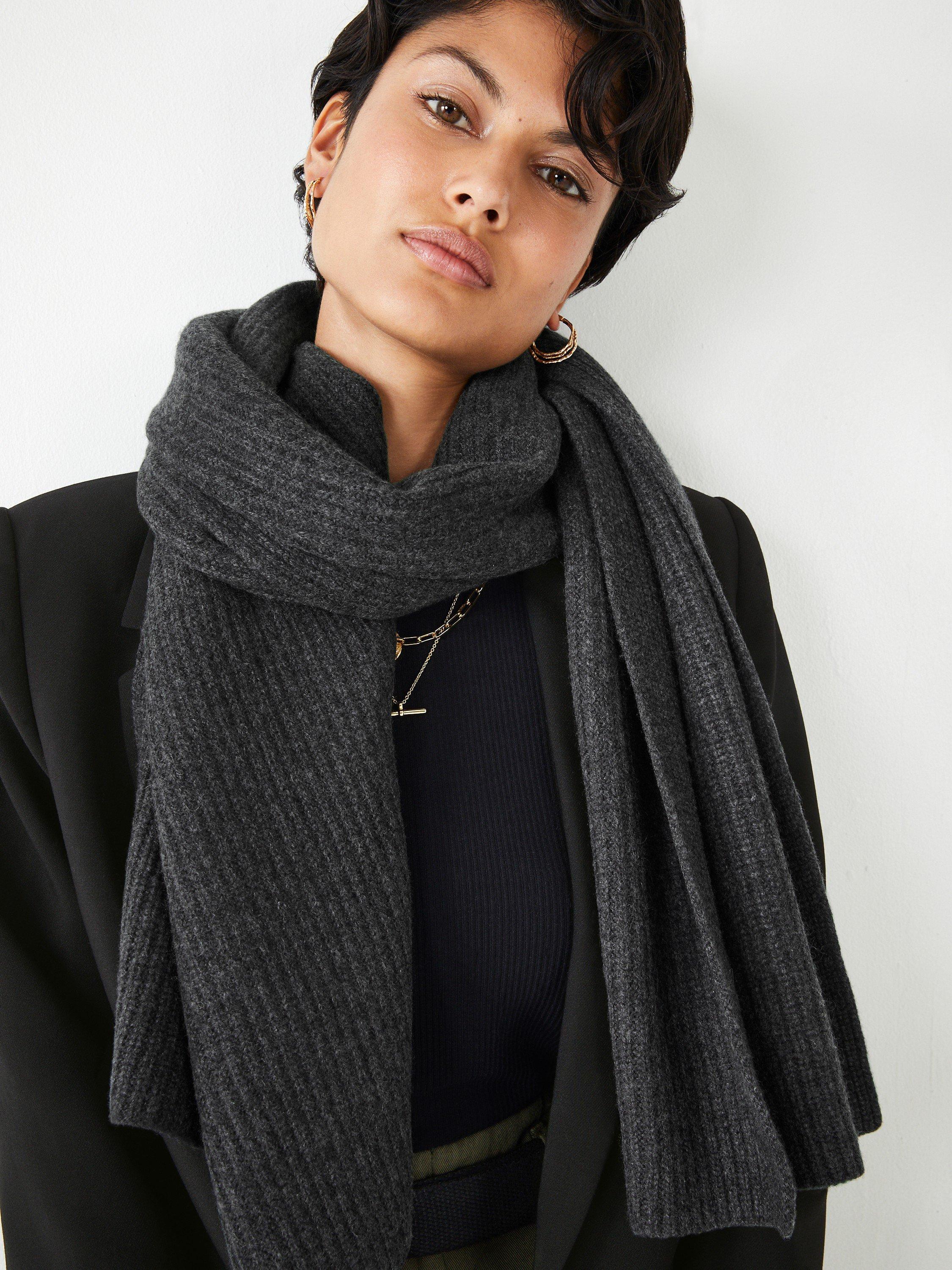 HUSH Teresa Cashmere Scarf, Charcoal Grey, One Size