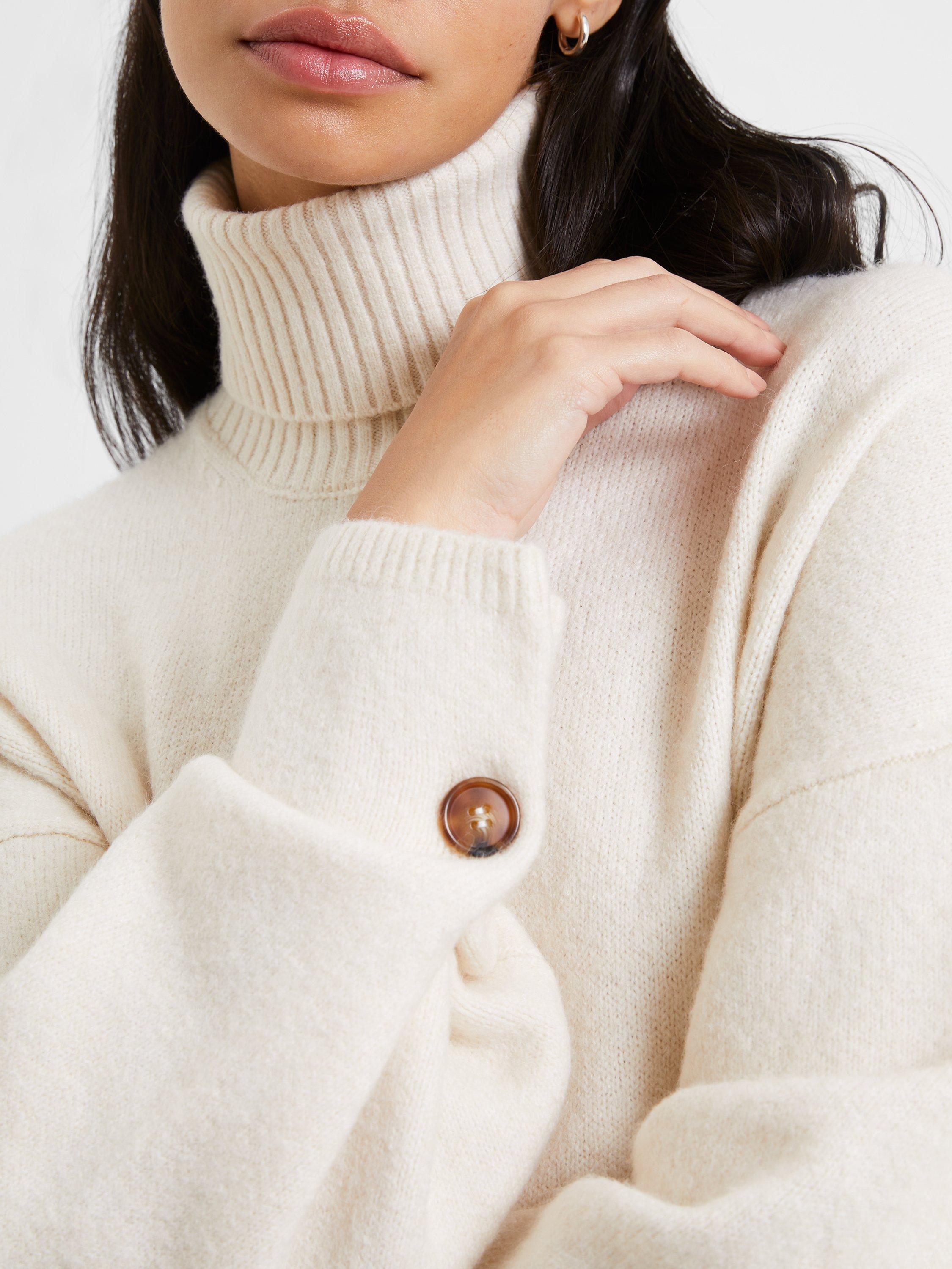 Product image 2 of 4, which shows French Connection Kezia Roll Neck Jumper, Classic Cream, XS