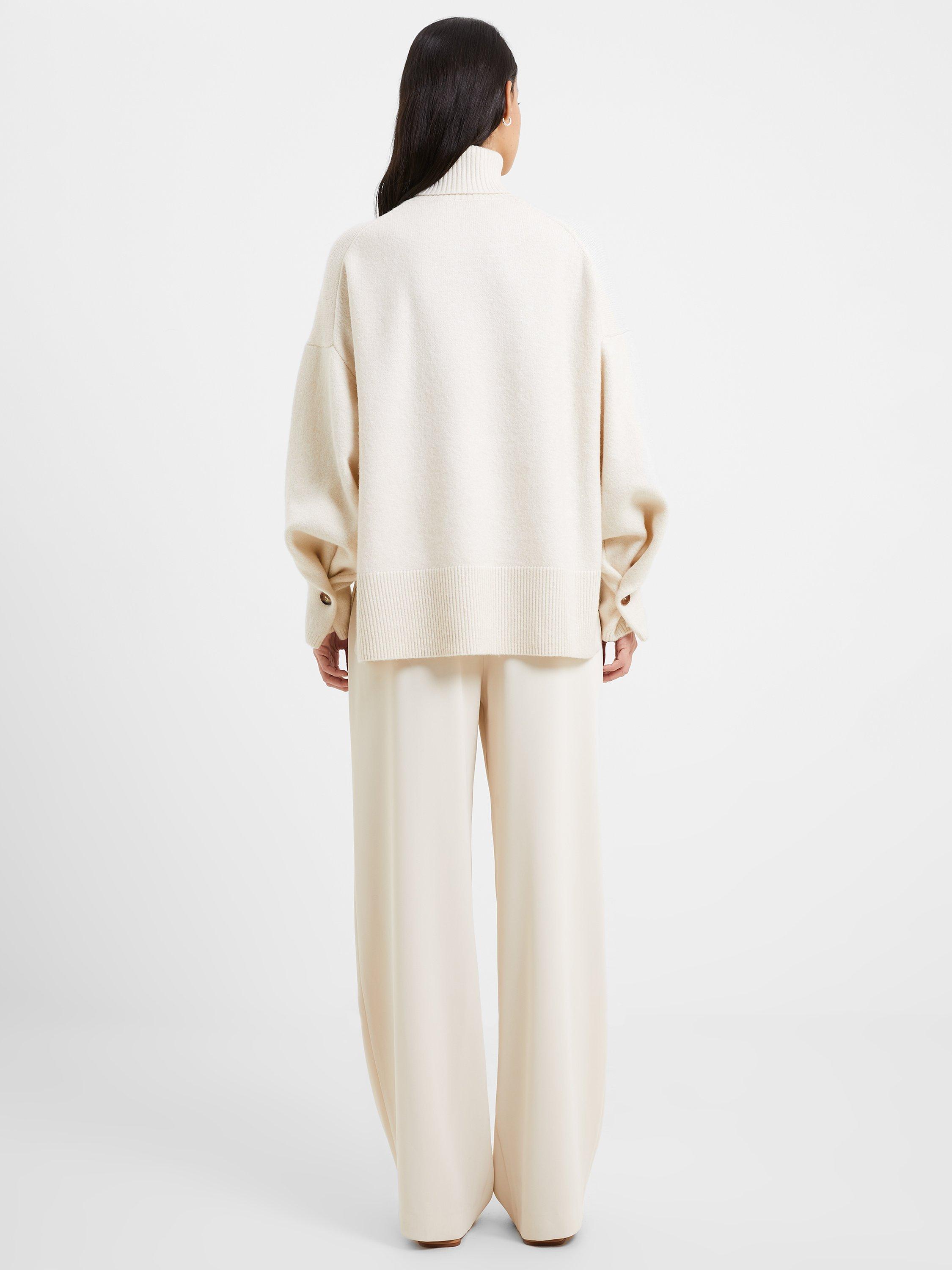 Product image 3 of 4, which shows French Connection Kezia Roll Neck Jumper, Classic Cream, XS