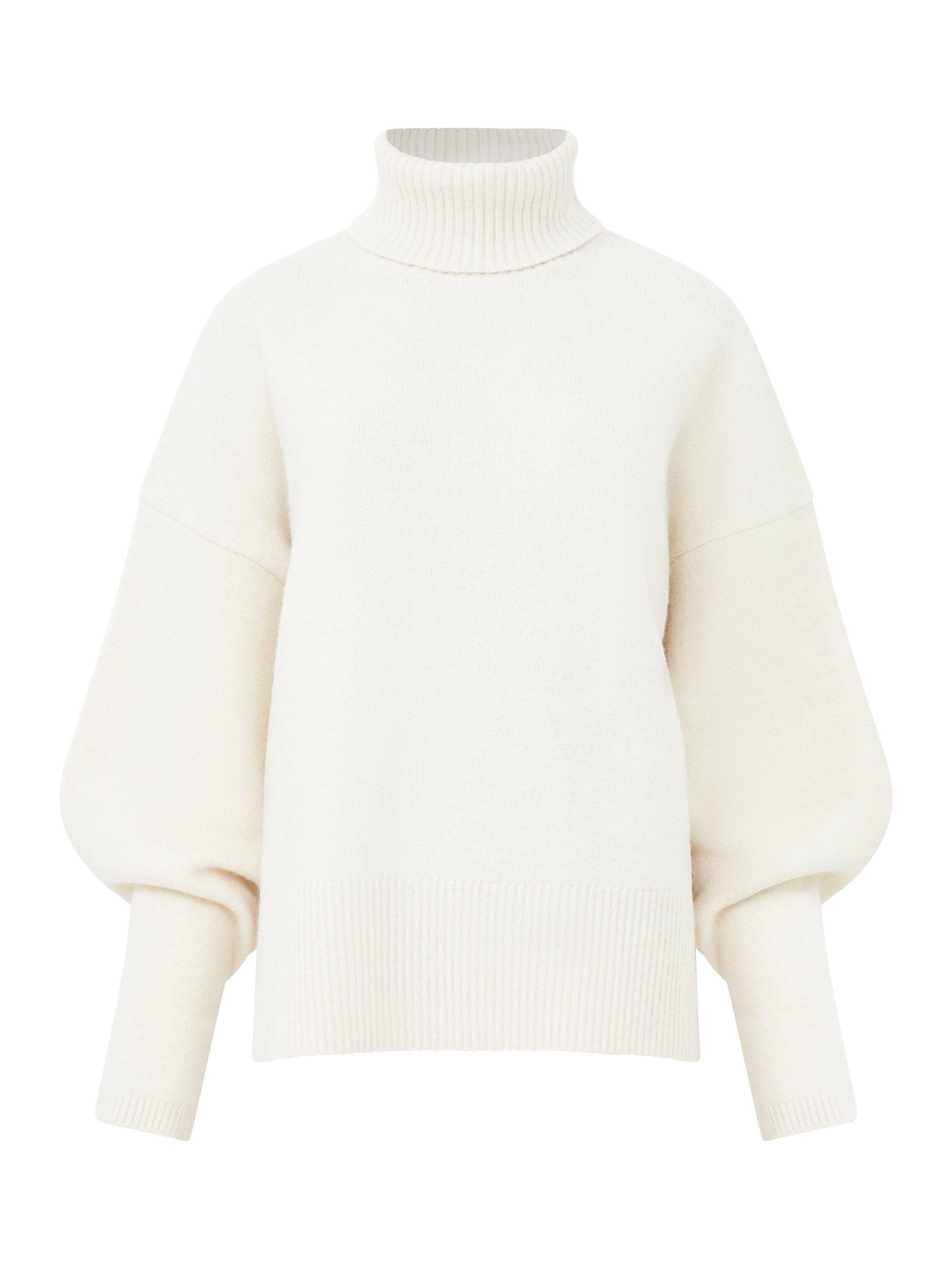 Product image 4 of 4, which shows French Connection Kezia Roll Neck Jumper, Classic Cream, XS