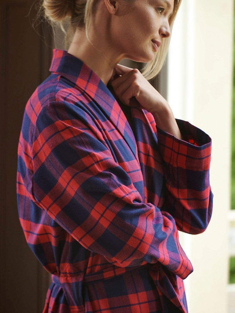 Product image 4 of 6, which shows British Boxers Tartan Brushed Cotton Dressing Gown, Dumbarton, XS