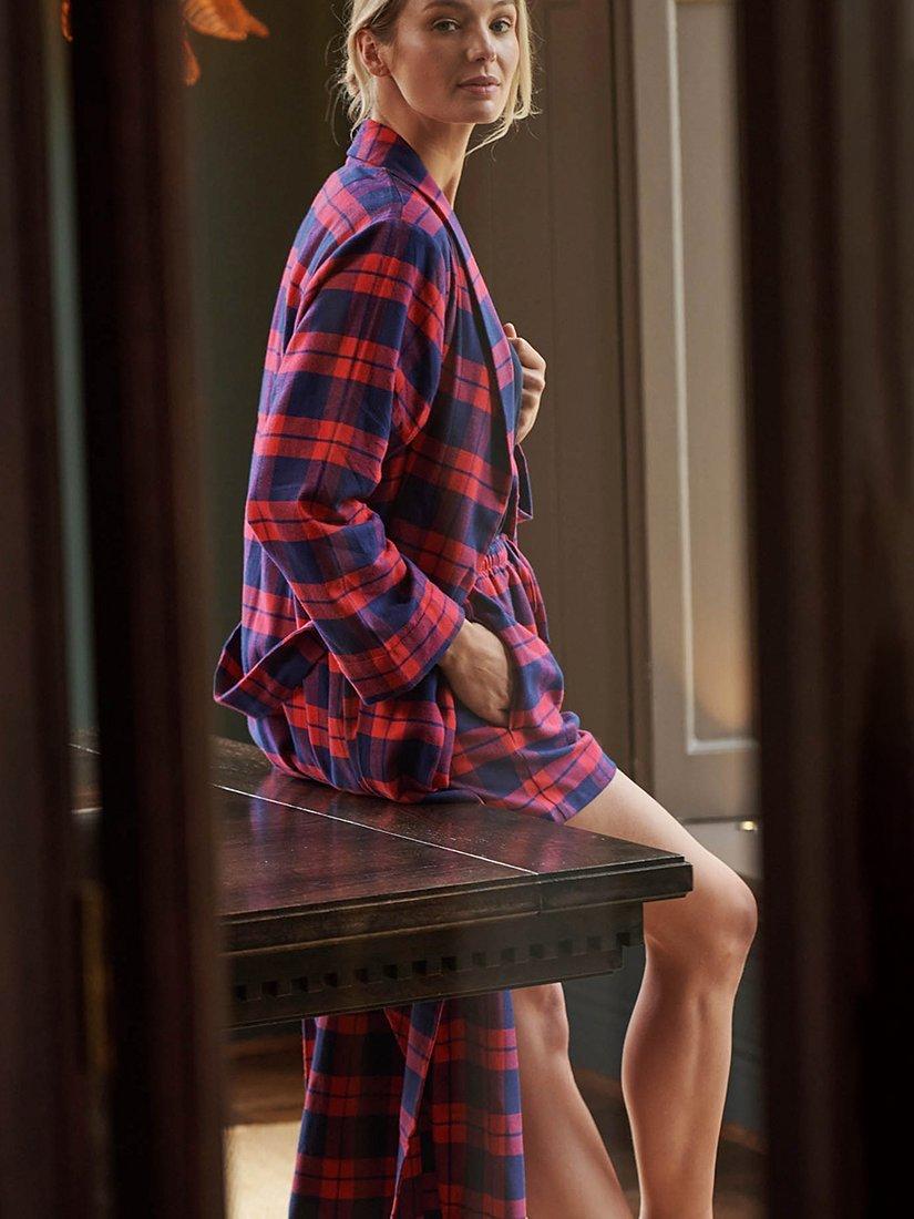 Product image 5 of 6, which shows British Boxers Tartan Brushed Cotton Dressing Gown, Dumbarton, XS