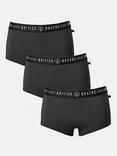 British Boxers Cotton Hipster Boxer Briefs, Pack of 3, Black