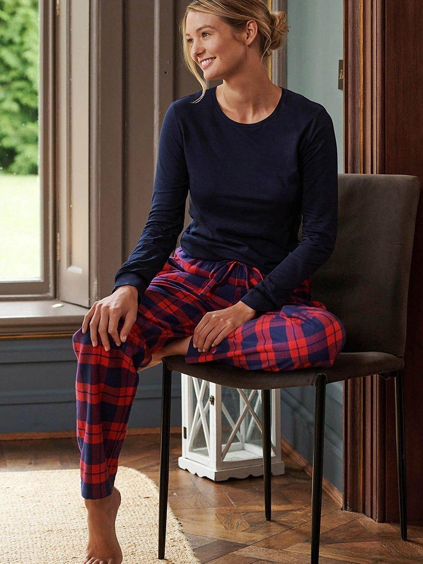 Product image 2 of 3, which shows British Boxers Tartan Brushed Cotton Pyjama Trousers, Dumbarton, XS