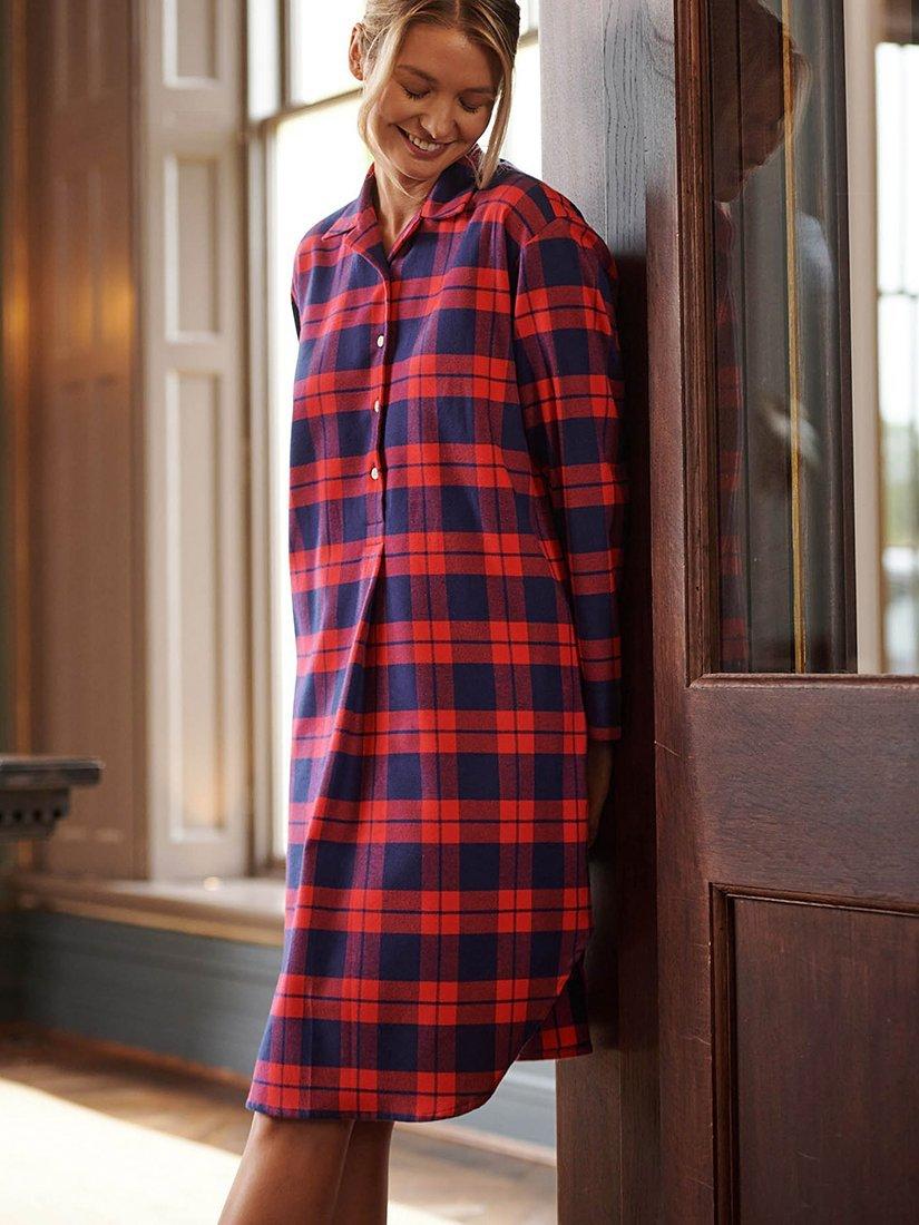 Product image 4 of 5, which shows British Boxers Tartan Brushed Cotton Nightshirt, Dumbarton, XS