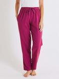 British Boxers Herringbone Brushed Cotton Pyjama Trousers, Cahors Damson