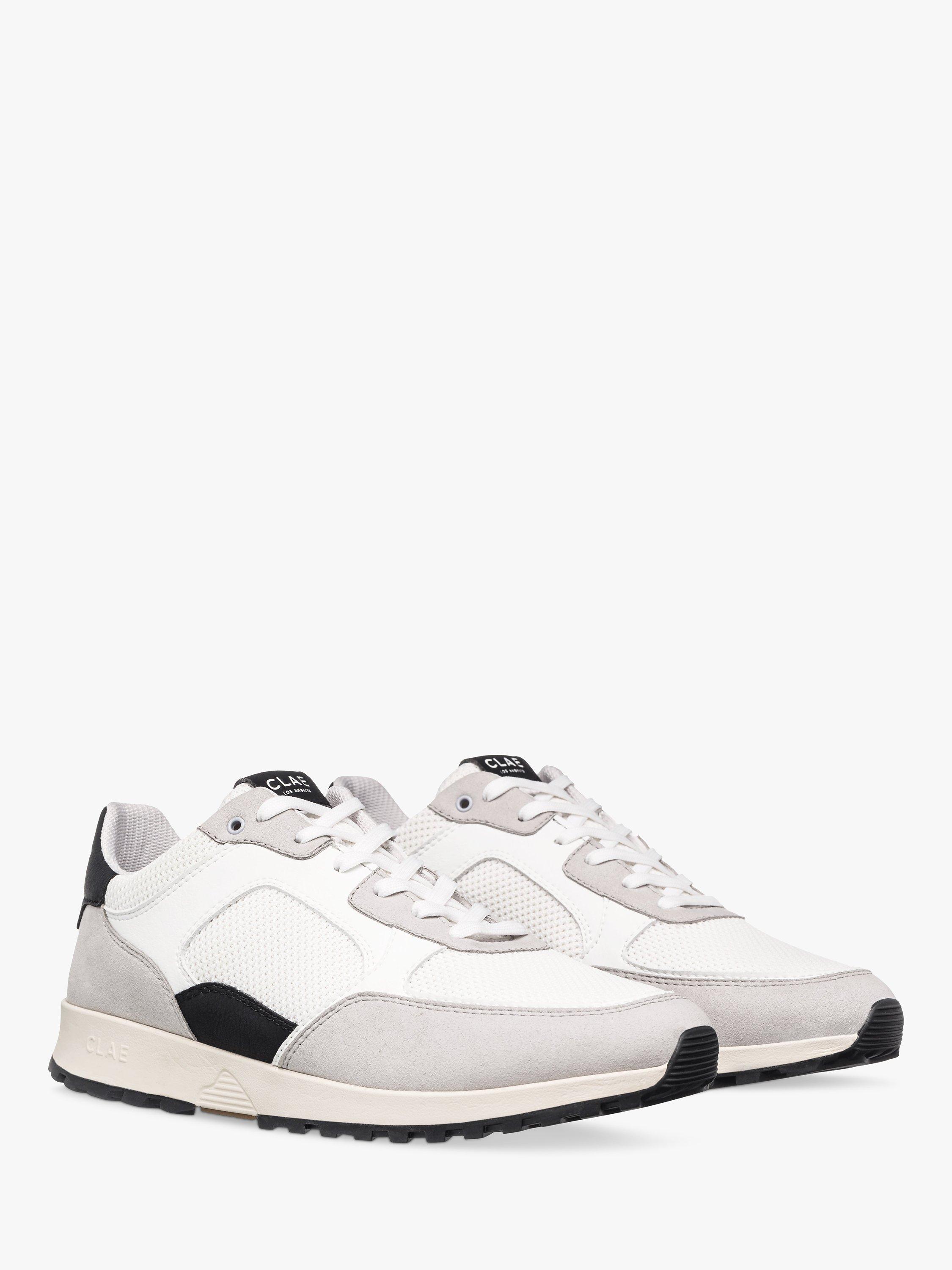 Product image 3 of 5, which shows CLAE Joshua Lace Up Trainers, Microchip White/Black, 7
