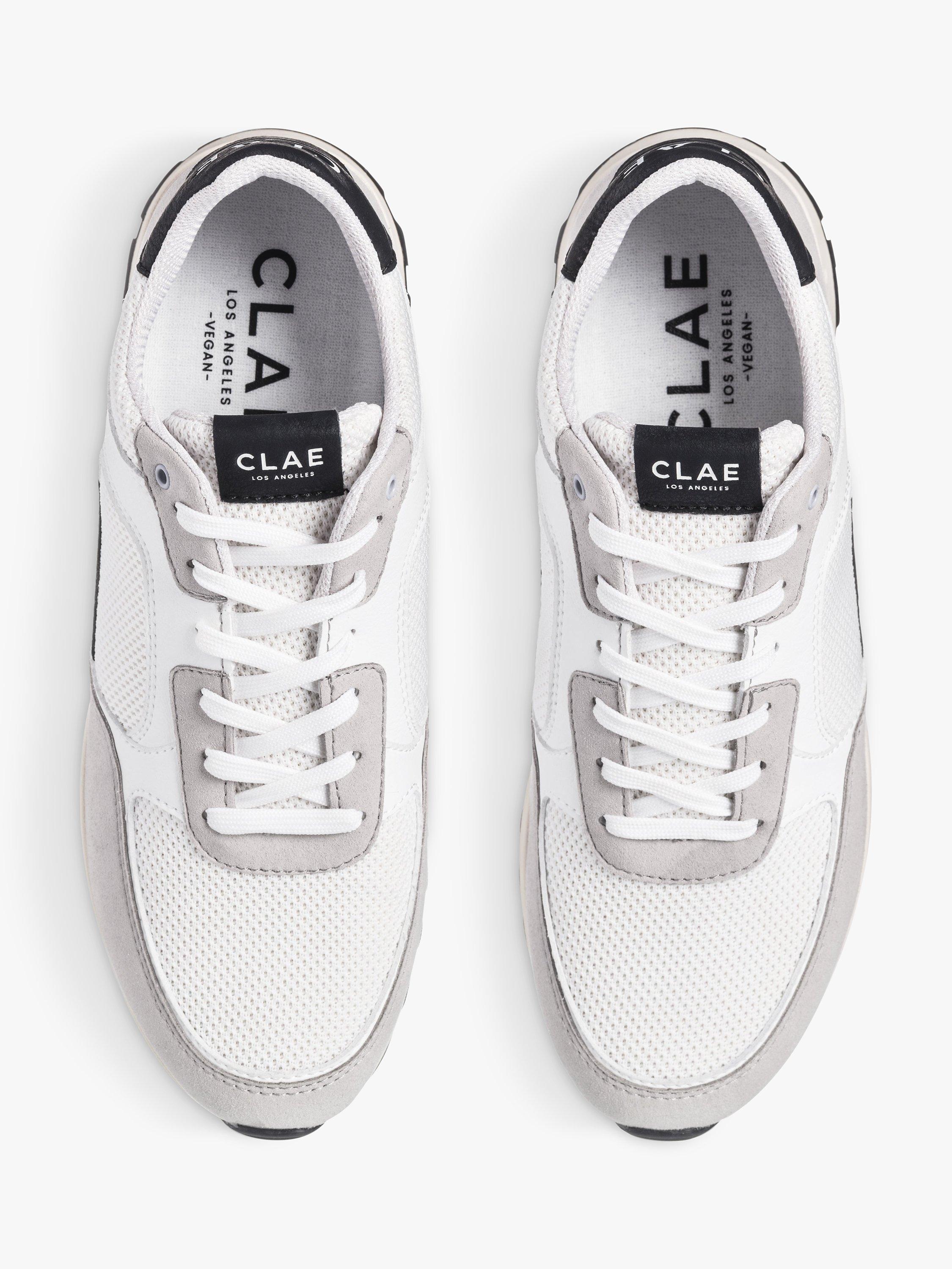 Product image 4 of 5, which shows CLAE Joshua Lace Up Trainers, Microchip White/Black, 7