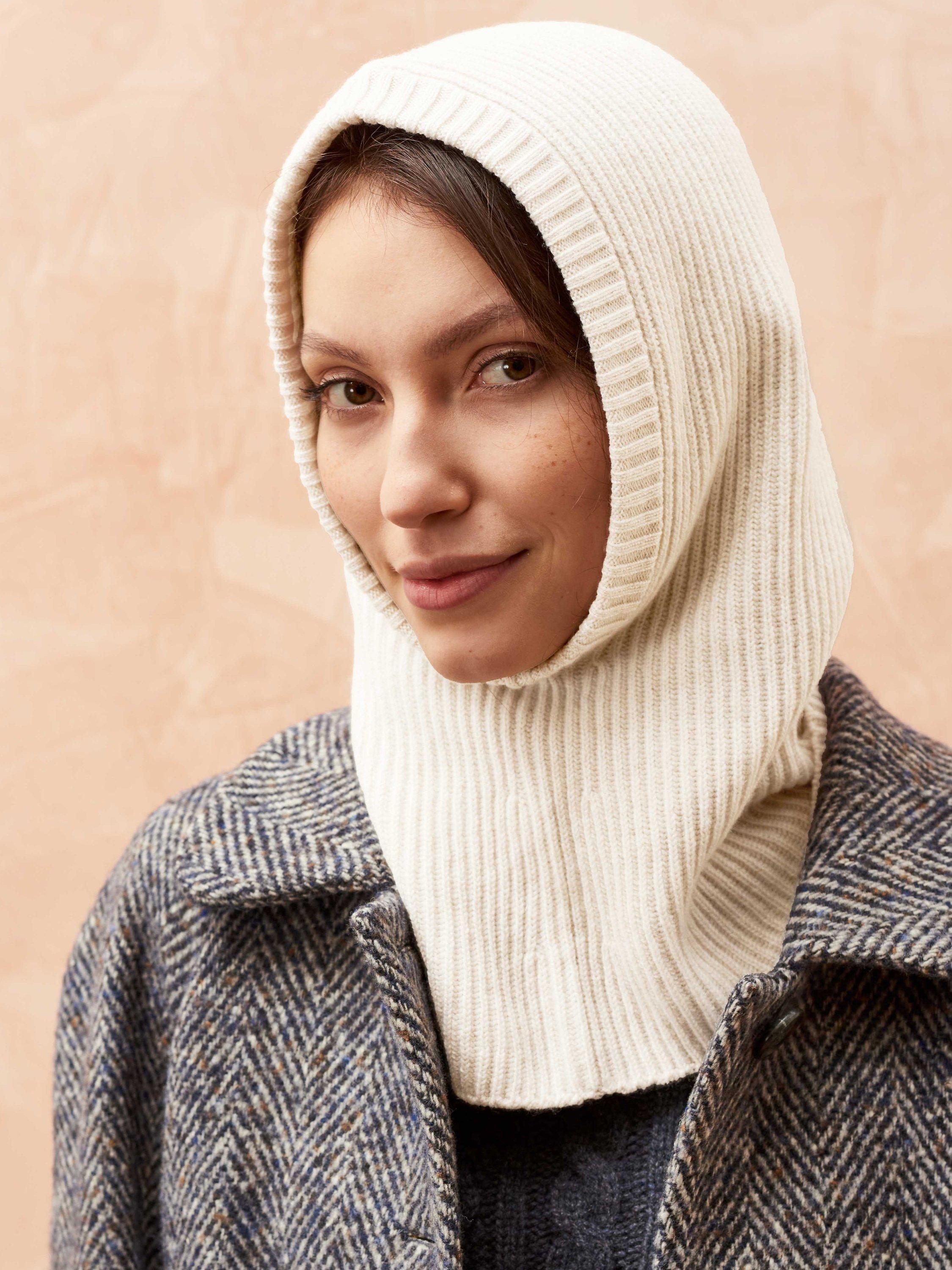 Brora Cashmere Balaclava, Swan, One Size