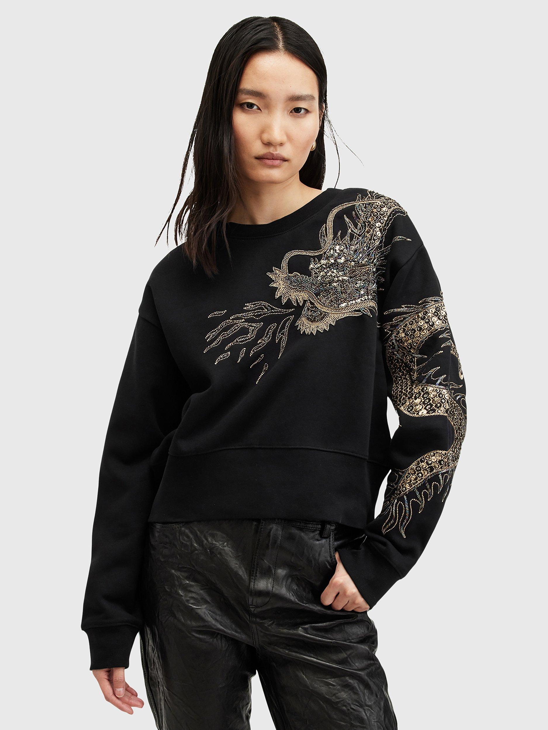 AllSaints Dragon Separo Sweatshirt, Black